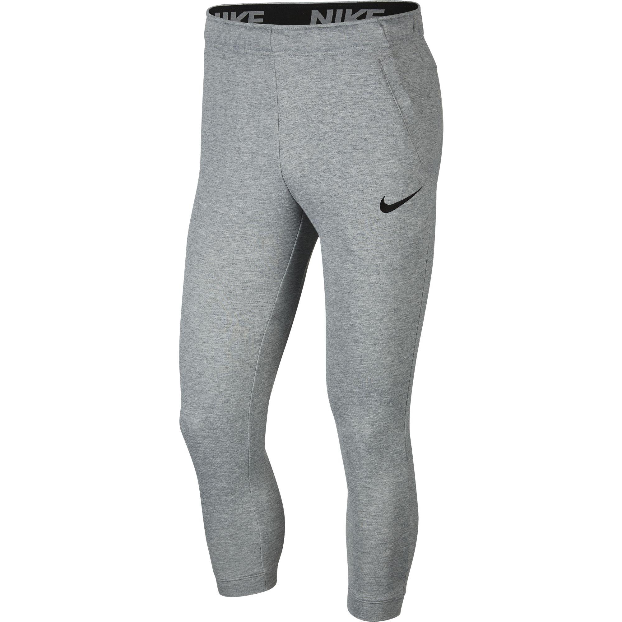 Nike Mens Dri-FIT Tapered Fleece Training Trousers - Dark Grey Heather ...