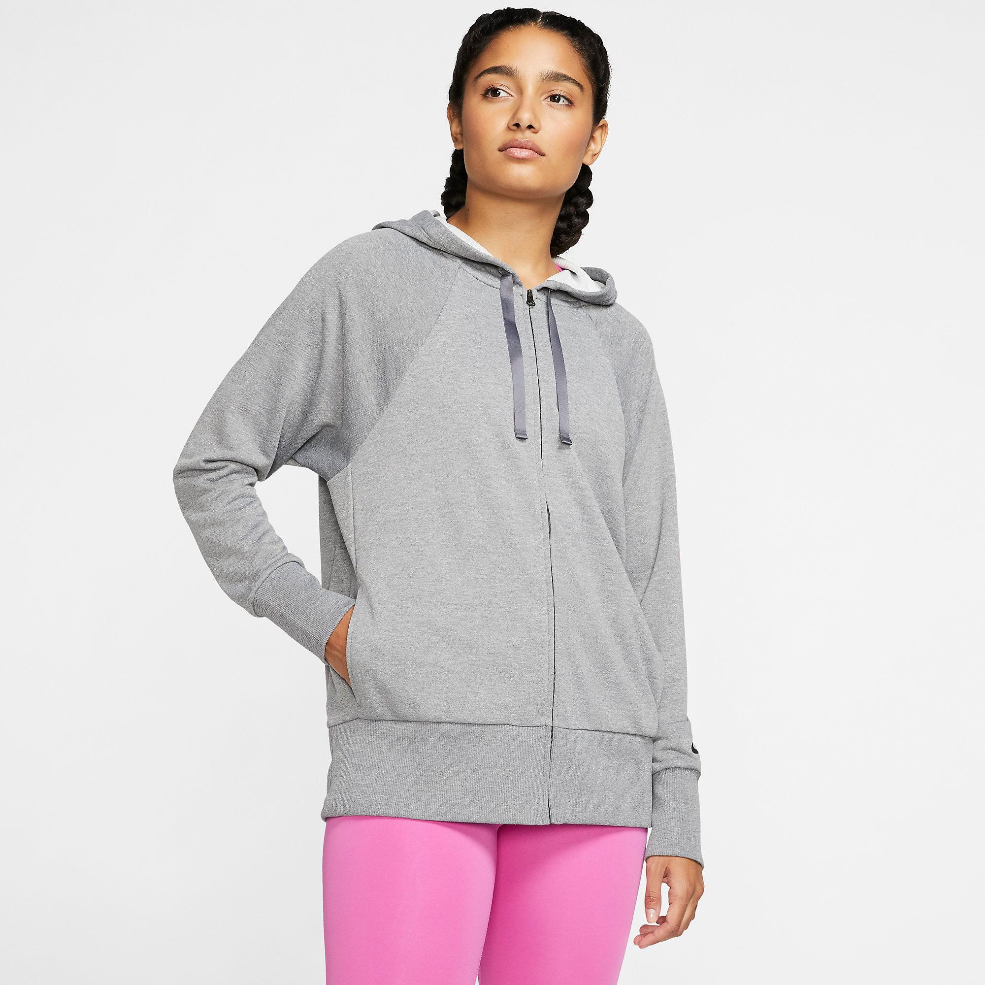 Nike Womens Dri-FIT Training Hoodie - Carbon Heather - Tennisnuts.com