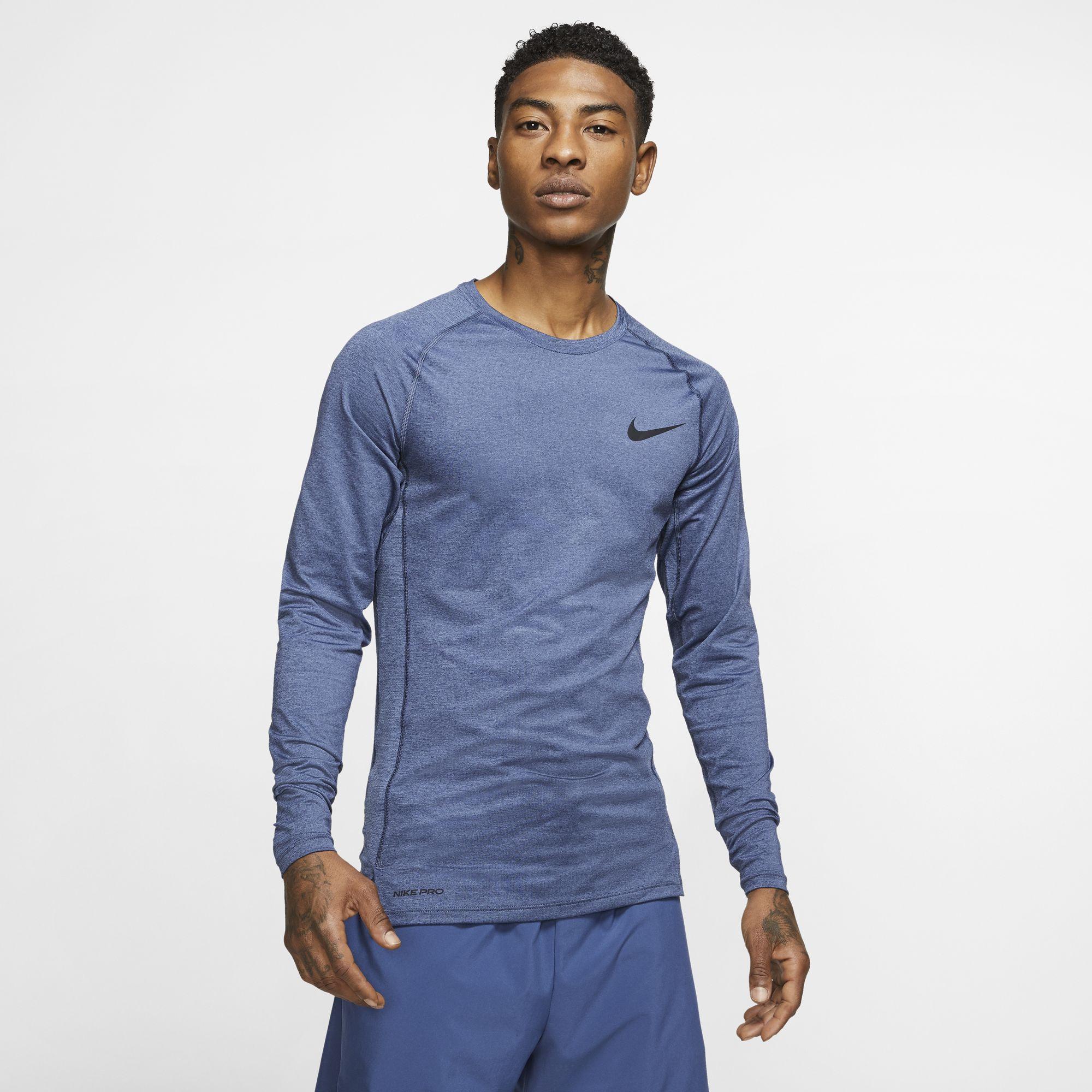 Nike Mens Pro Long Sleeve Top - Obsidian - Tennisnuts.com