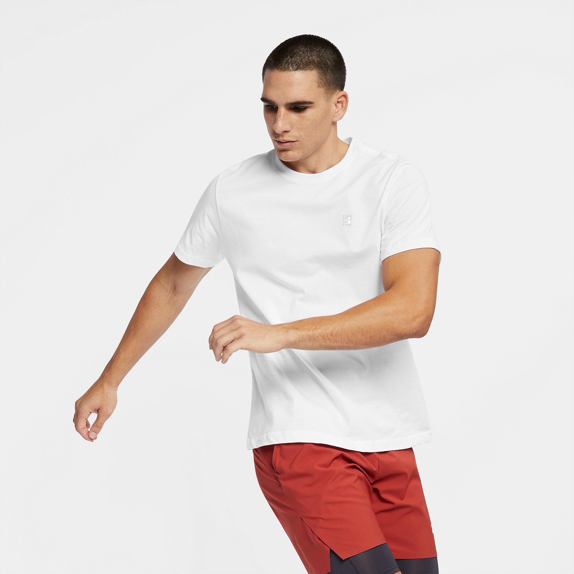 Nike Mens Tennis T-Shirt - White - Tennisnuts.com