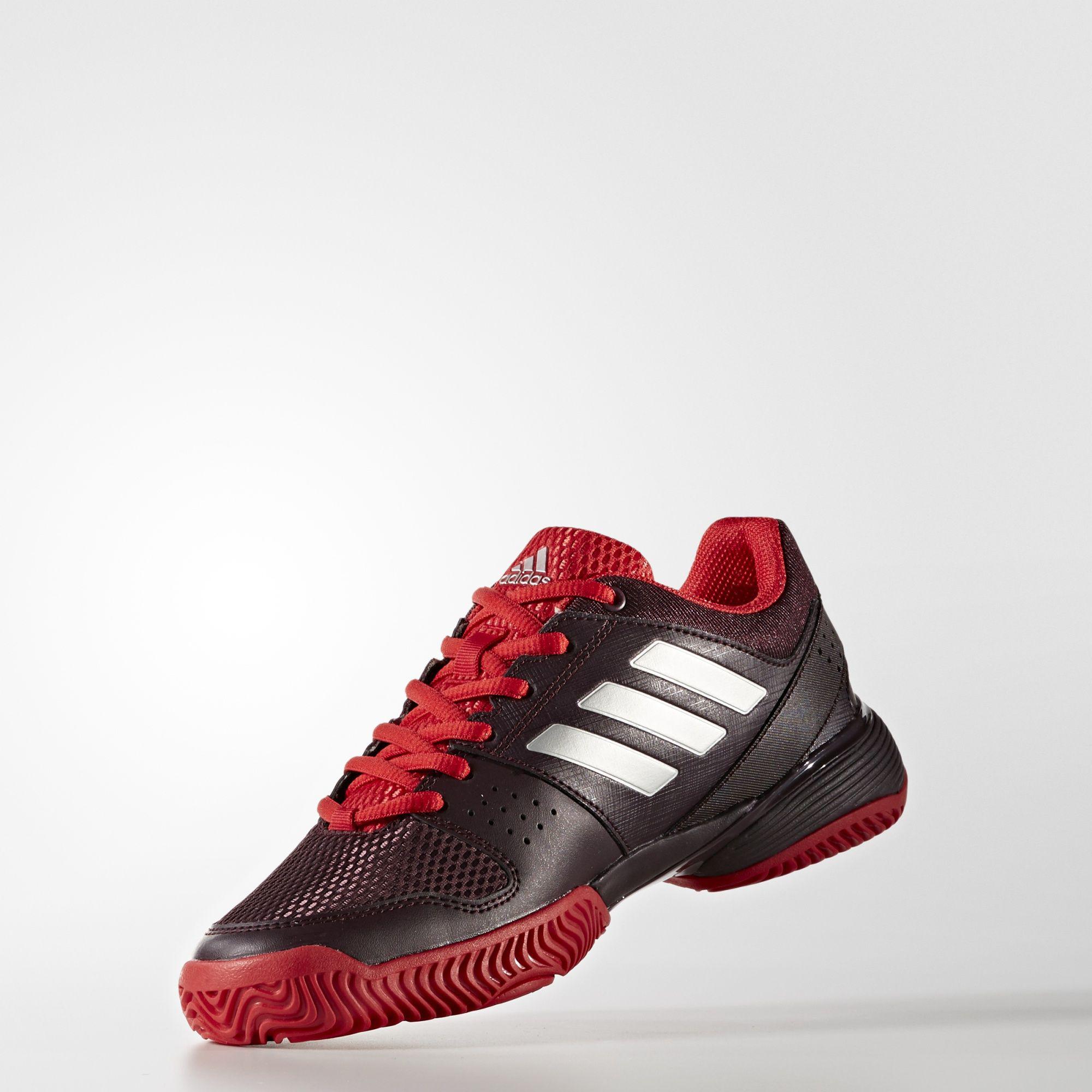 Adidas Kids Barricade Club XJ Tennis Shoes Burgundy/Scarlet