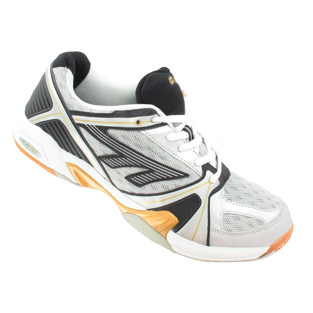 Hi-Tec Mens Indoor Lite Squash/Badminton Shoes - Silver/White ...