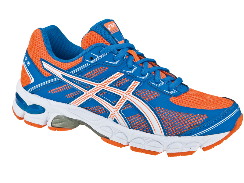 Asics Kids GEL-Cumulus 15 GS Running Shoes - Orange/Blue - Tennisnuts.com