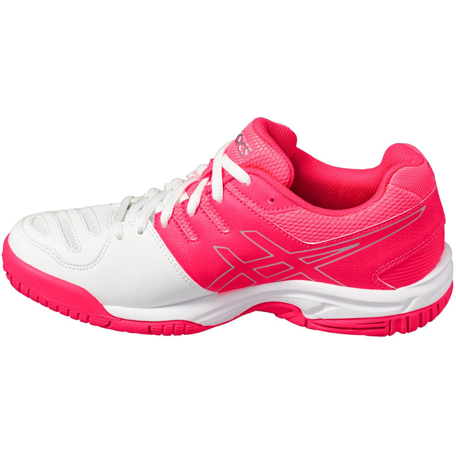 Asics Kids GELGame 5 GS Tennis Shoes White/Pink/Silver