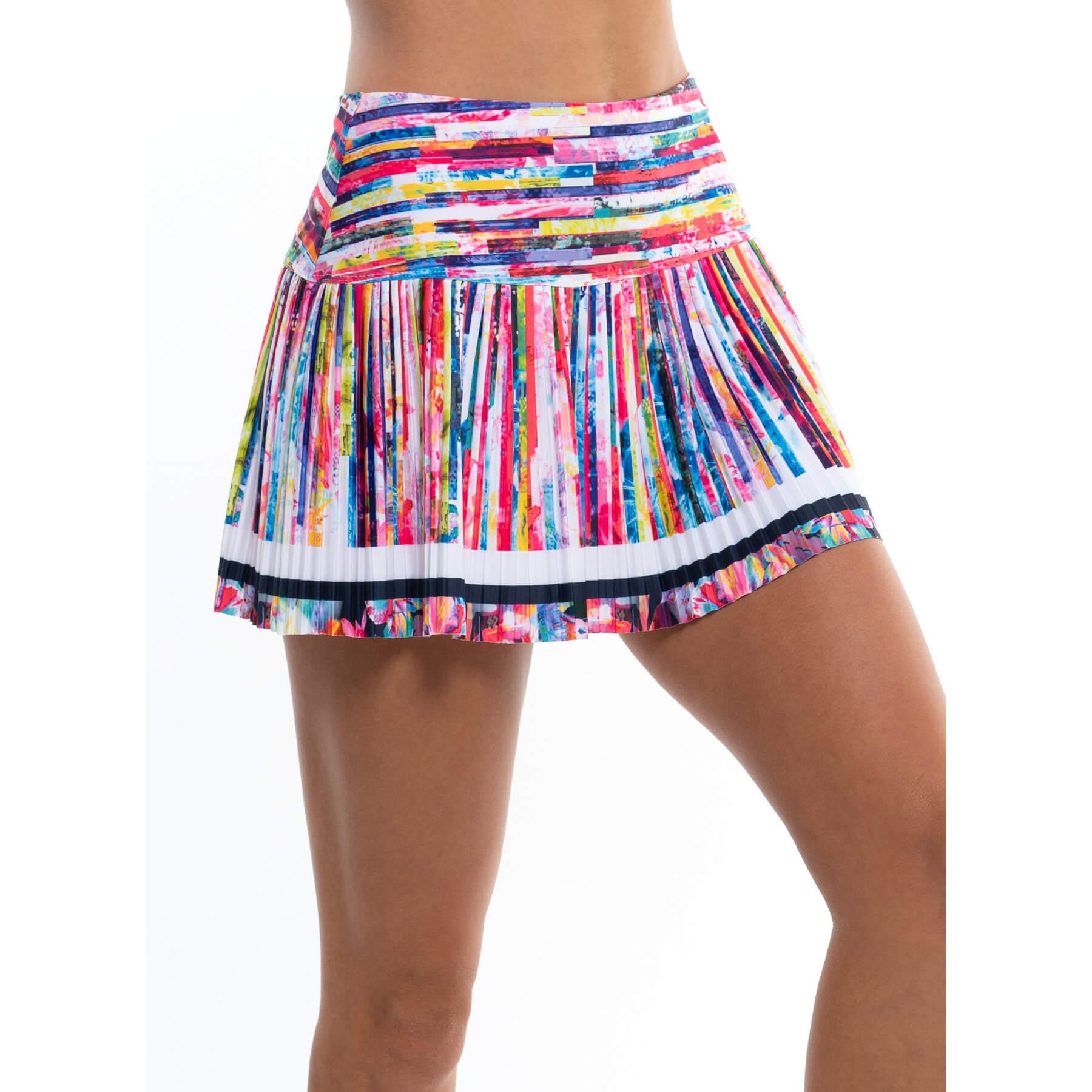 Lucky in Love Womens Techno Stripe Pleated Skort - Multicolour ...