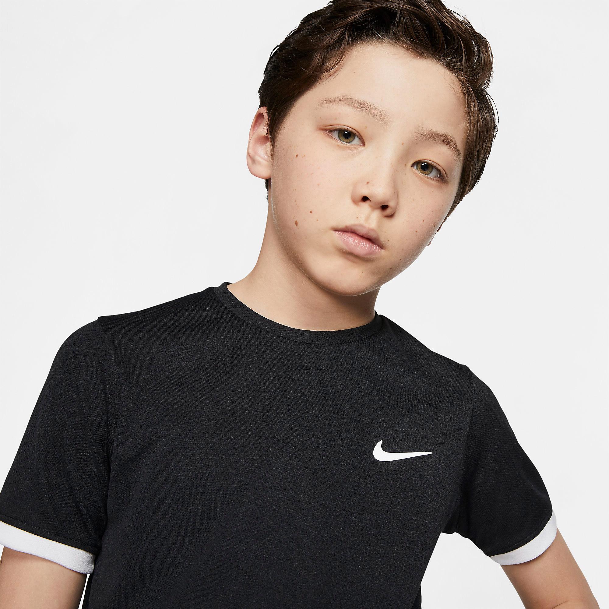 Nike Boys Dri-FIT Tennis Top - Black - Tennisnuts.com