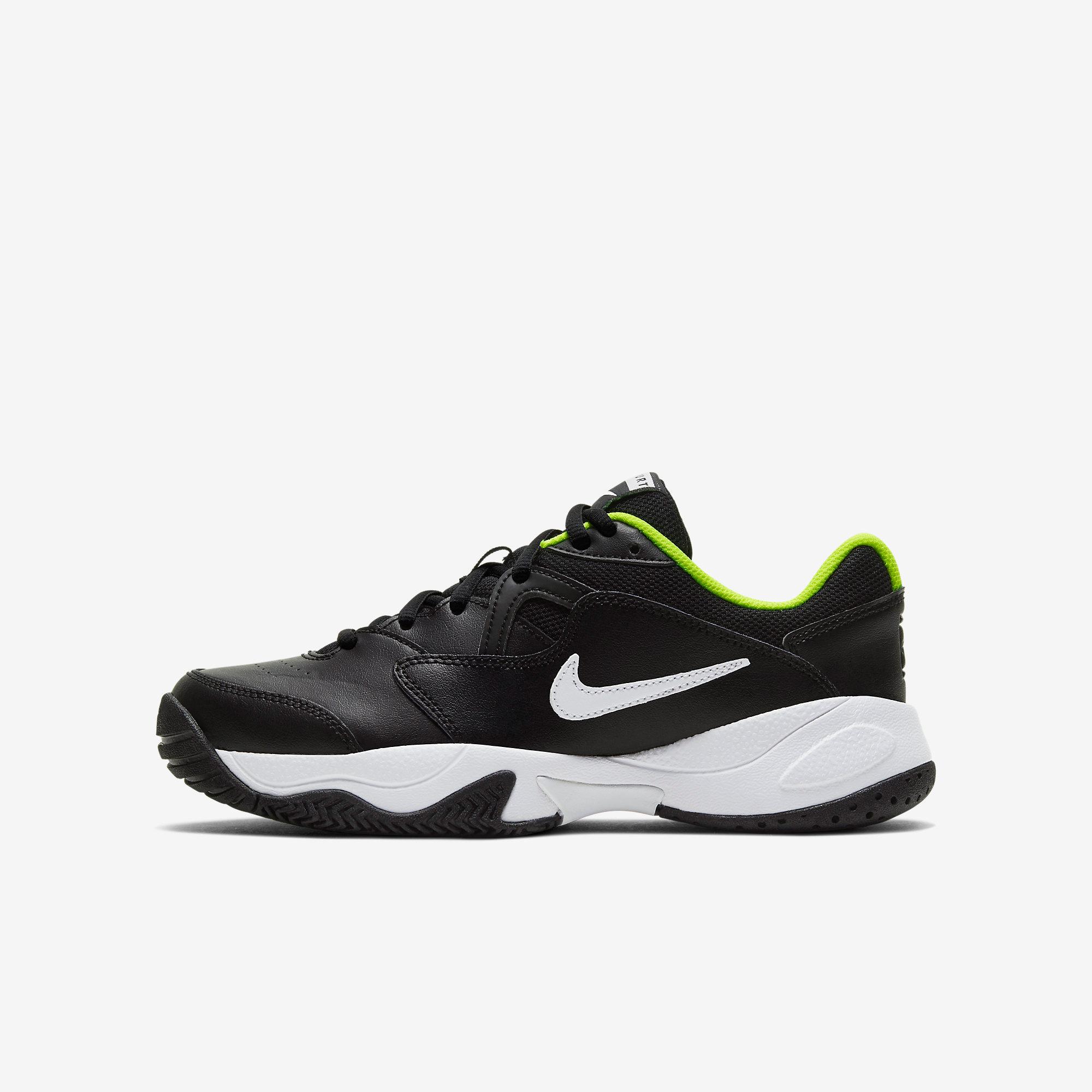 Nike Kids Lite 2 Tennis Shoes - Black/Volt - Tennisnuts.com