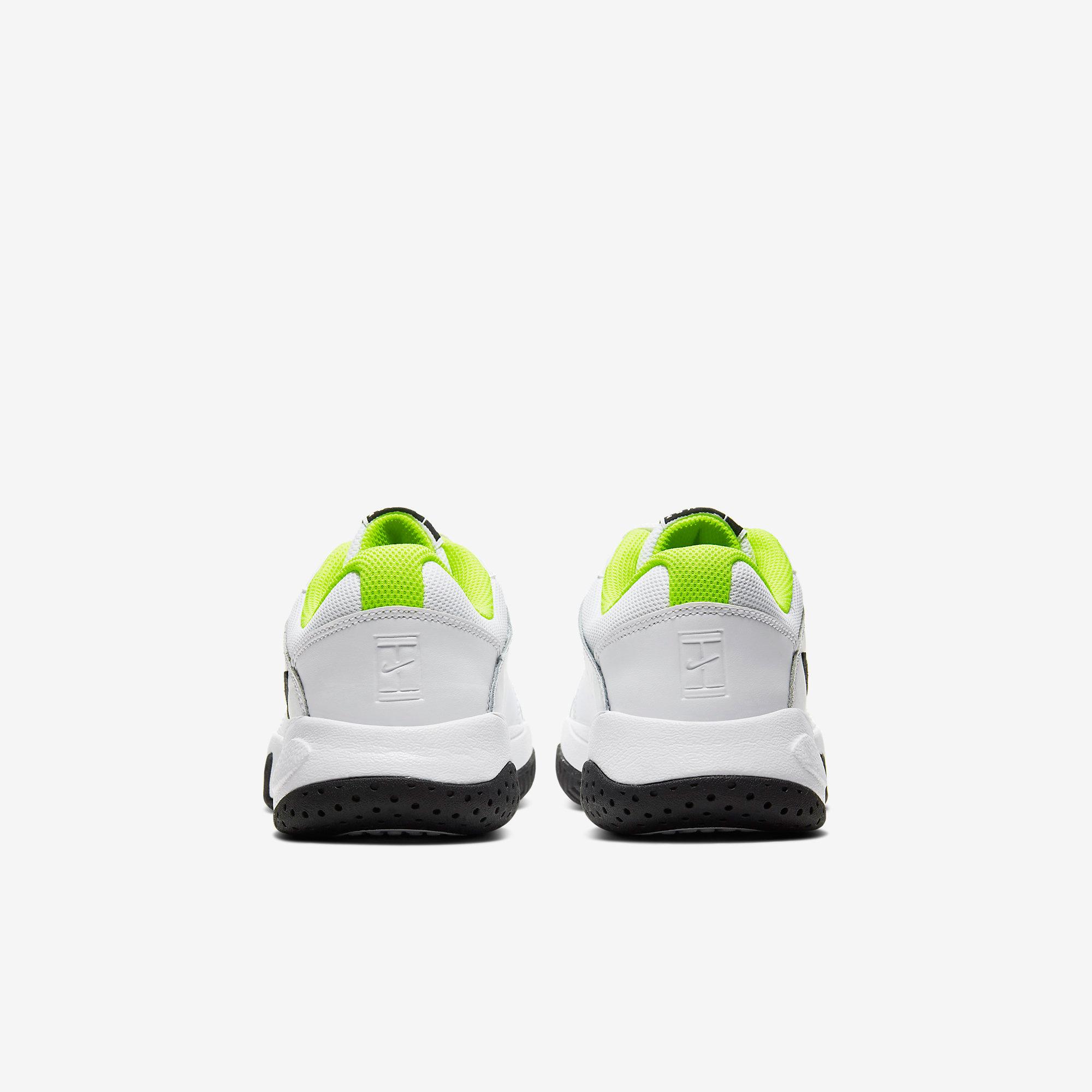 Nike Kids Lite 2 Tennis Shoes - White/Volt - Tennisnuts.com