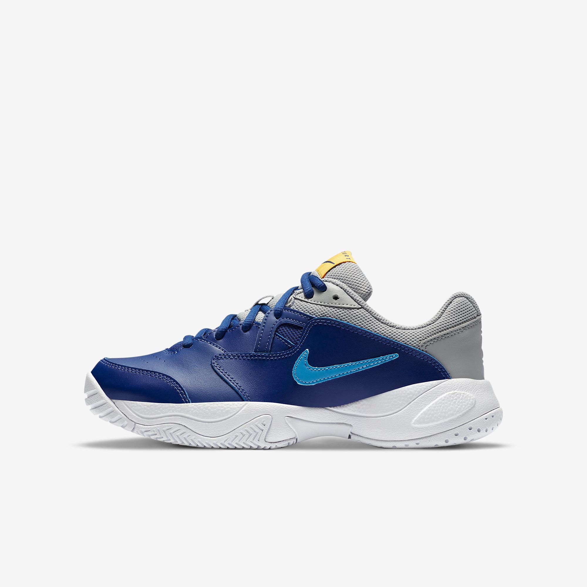 Nike Kids Court Lite 2 Tennis Shoes - Deep Blue Royal/Grey - Tennisnuts.com