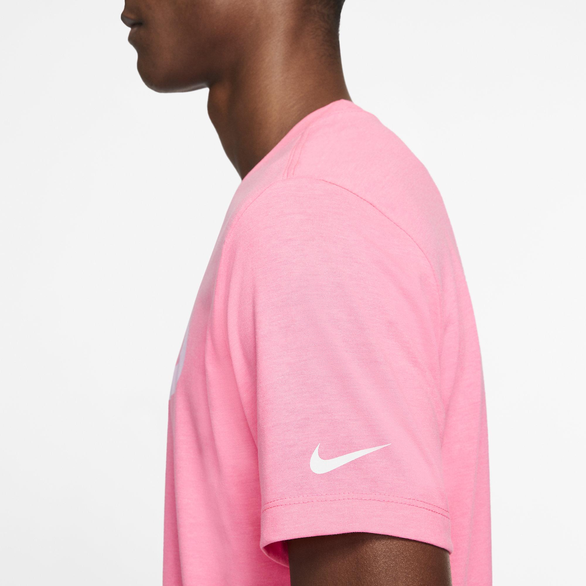 pink nike dri fit shirt mens