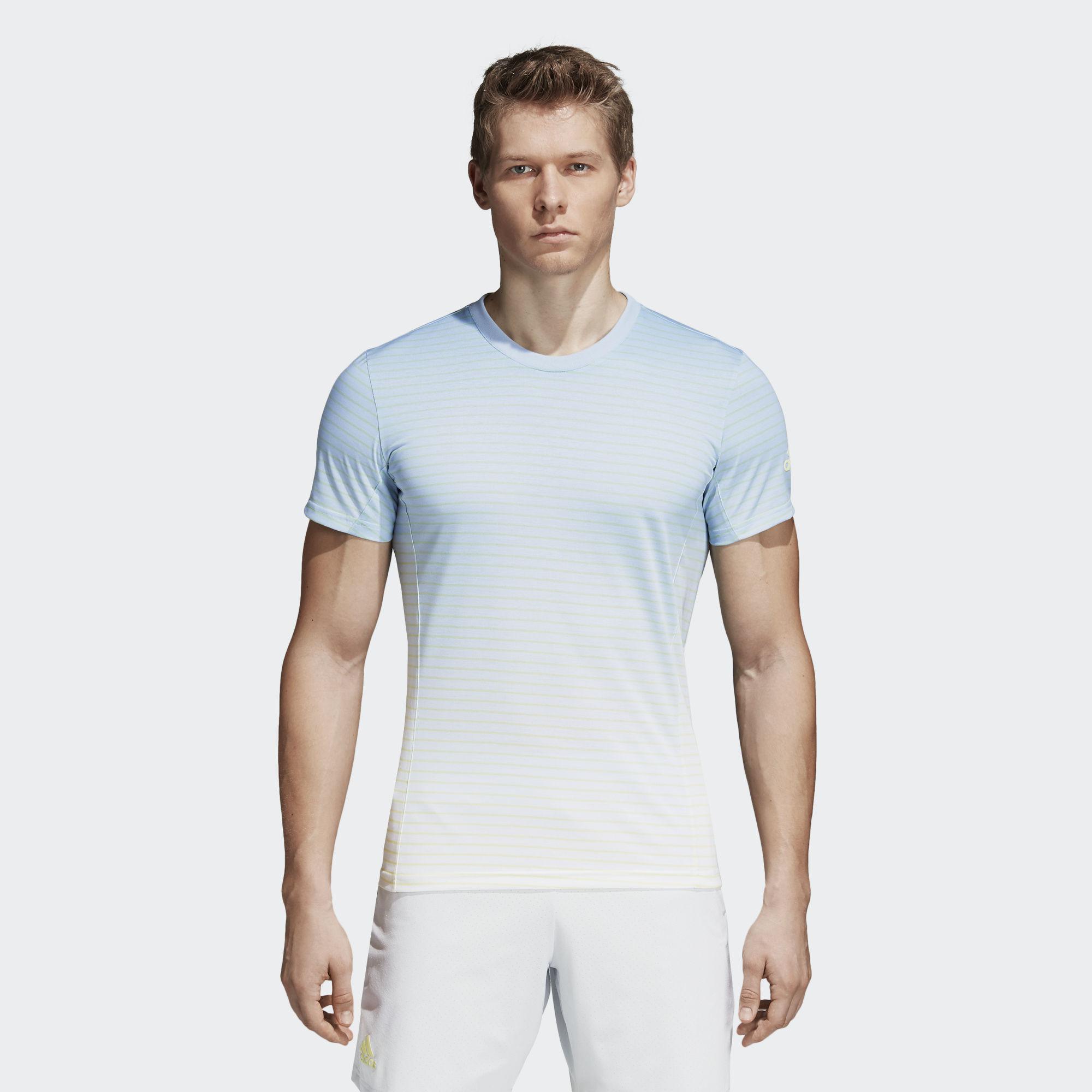 Adidas Mens Melbourne Printed Tee - Ash Blue/White - Tennisnuts.com