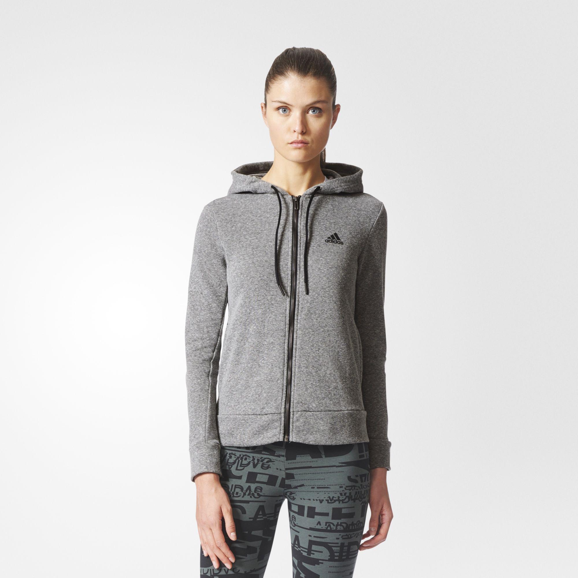 Adidas Womens Sport ID Hoodie Grey/Black