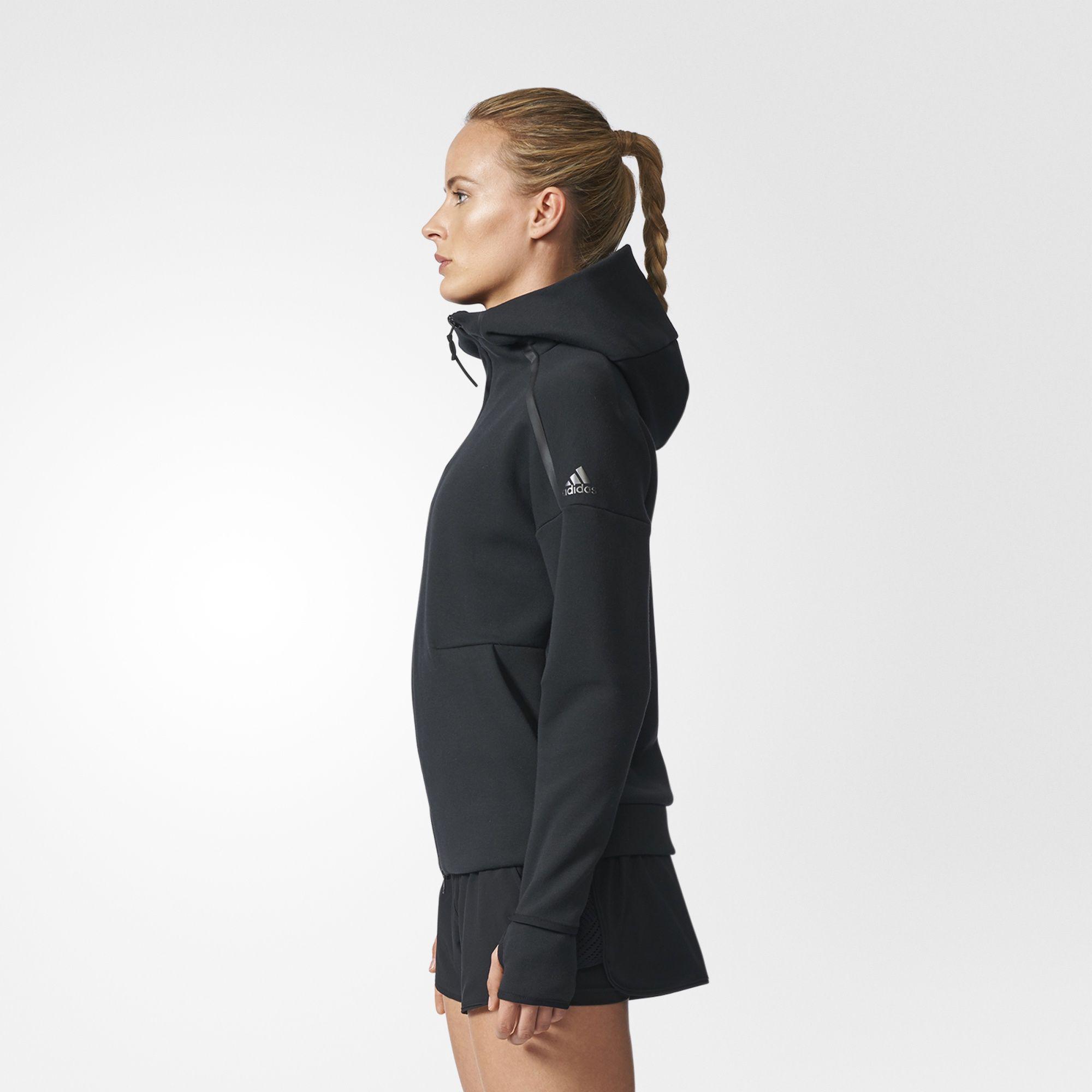 Adidas Womens Z N E Hoodie Black Tennisnuts Com