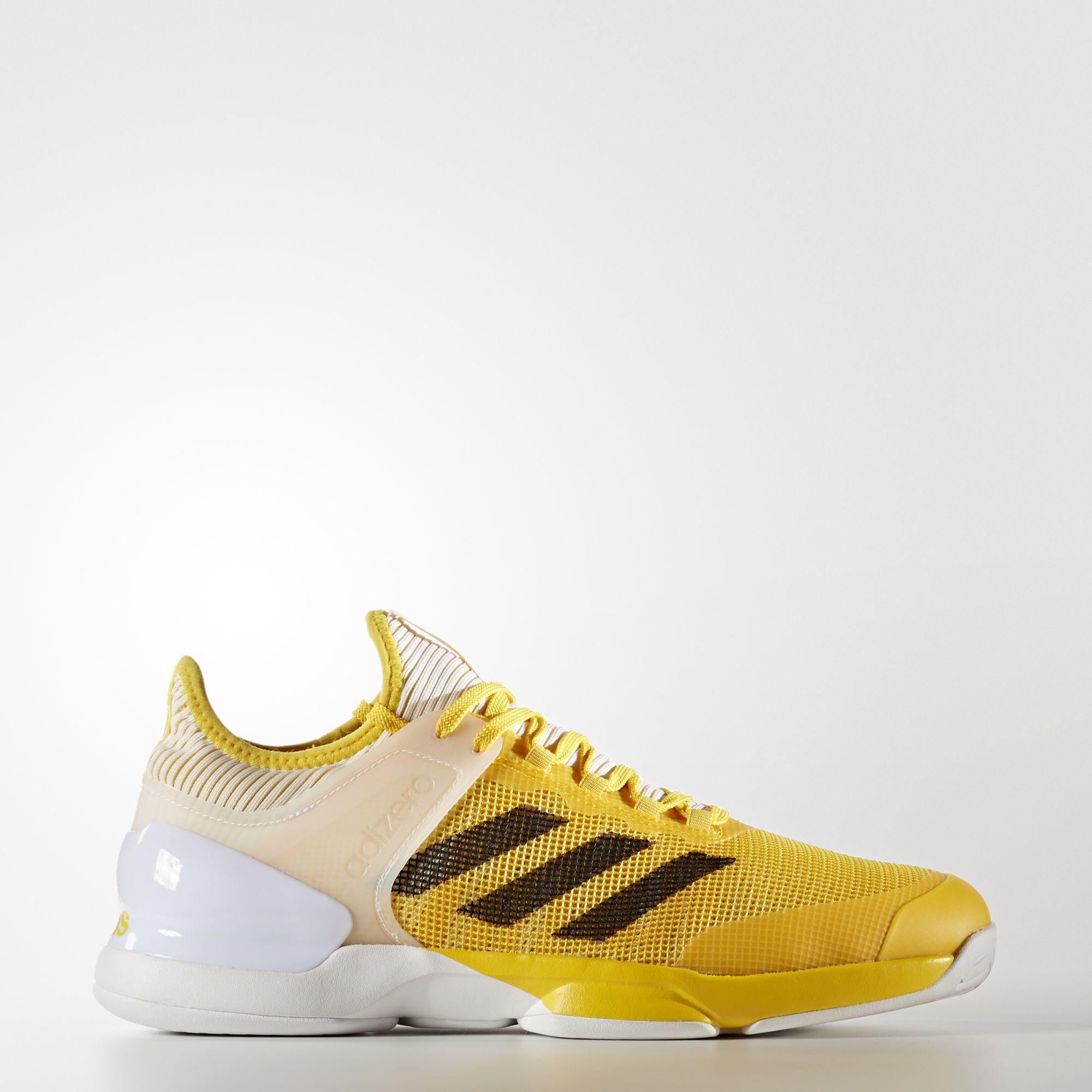 Adidas Mens Adizero Ubersonic 2.0 Tennis Shoes - Yellow - Tennisnuts.com