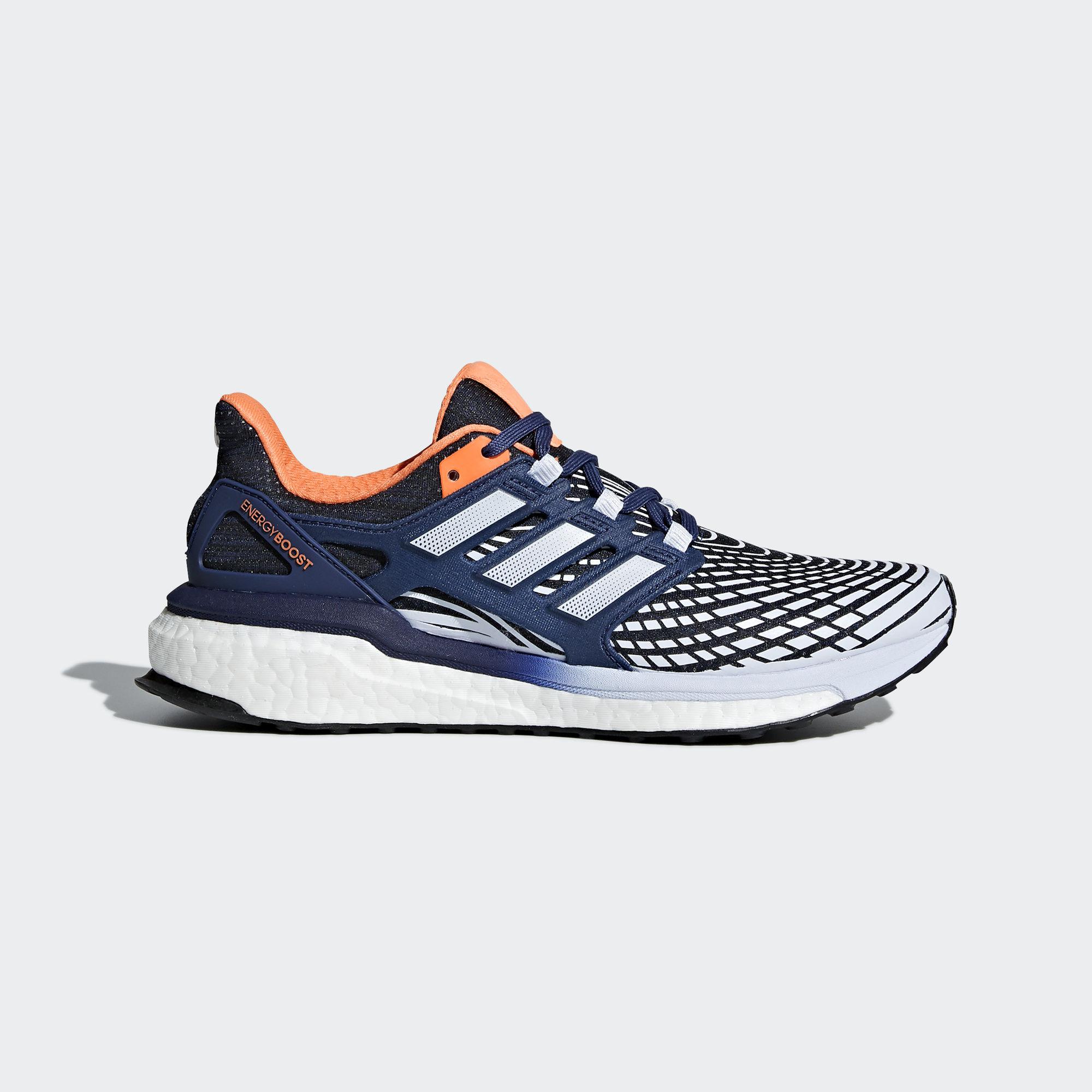 Adidas Womens Energy Boost Running Shoes - Blue/Orange - Tennisnuts.com