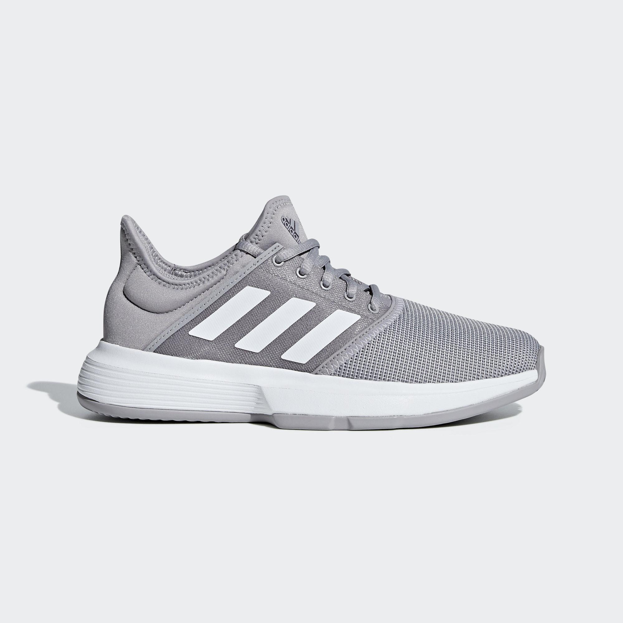 Adidas Womens GameCourt Tennis Shoes - Grey - Tennisnuts.com