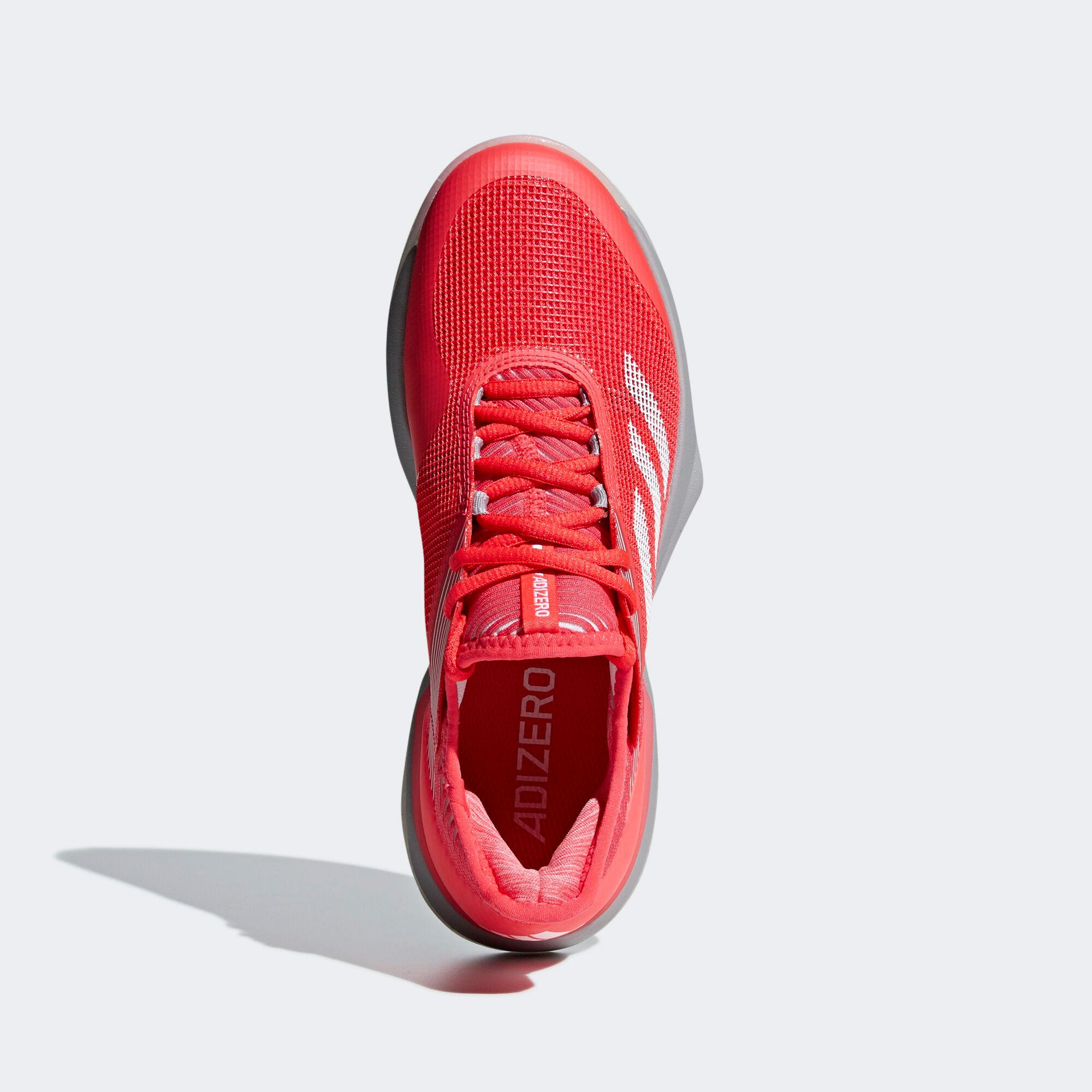 Adidas Womens Adizero Ubersonic 3 Tennis Shoes - Red/White - Tennisnuts.com