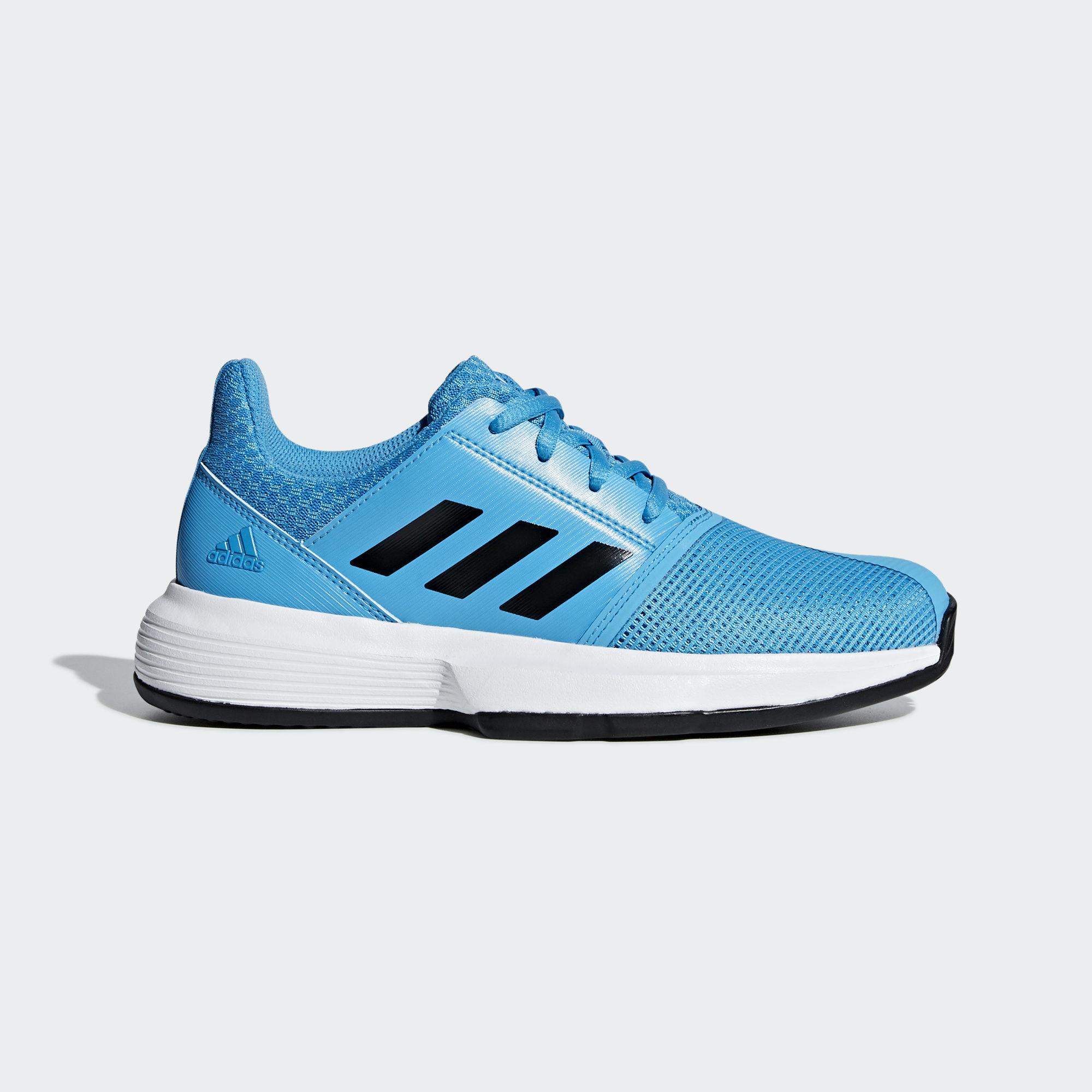  Adidas  Kids  CourtJam XJ Tennis Shoes  Blue White 