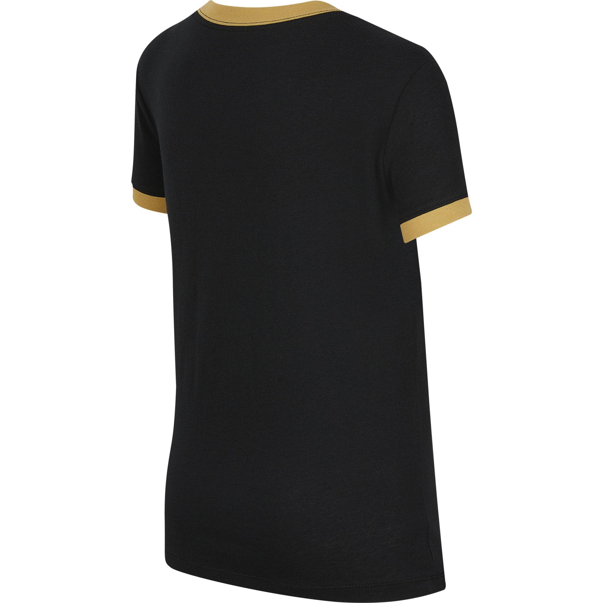 Nike Air Girls T-Shirt - Black/Club Gold - Tennisnuts.com