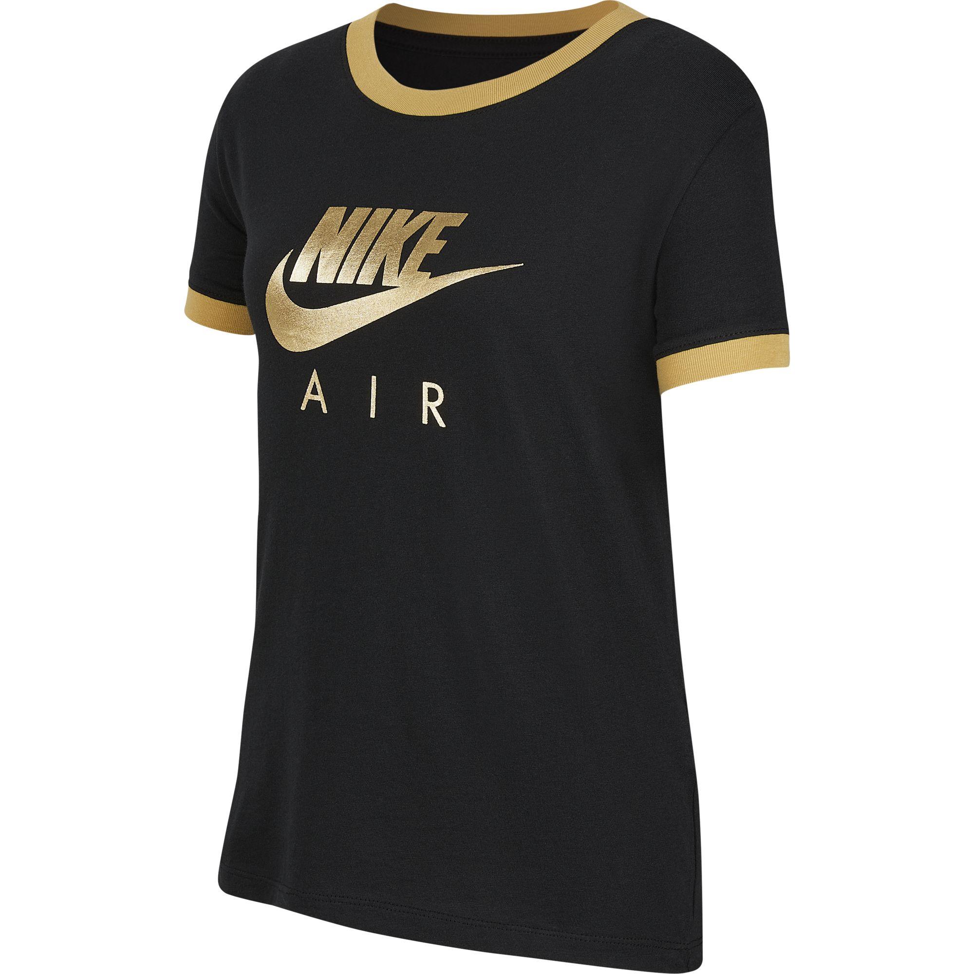 Nike Air Girls T-Shirt - Black/Club Gold - Tennisnuts.com