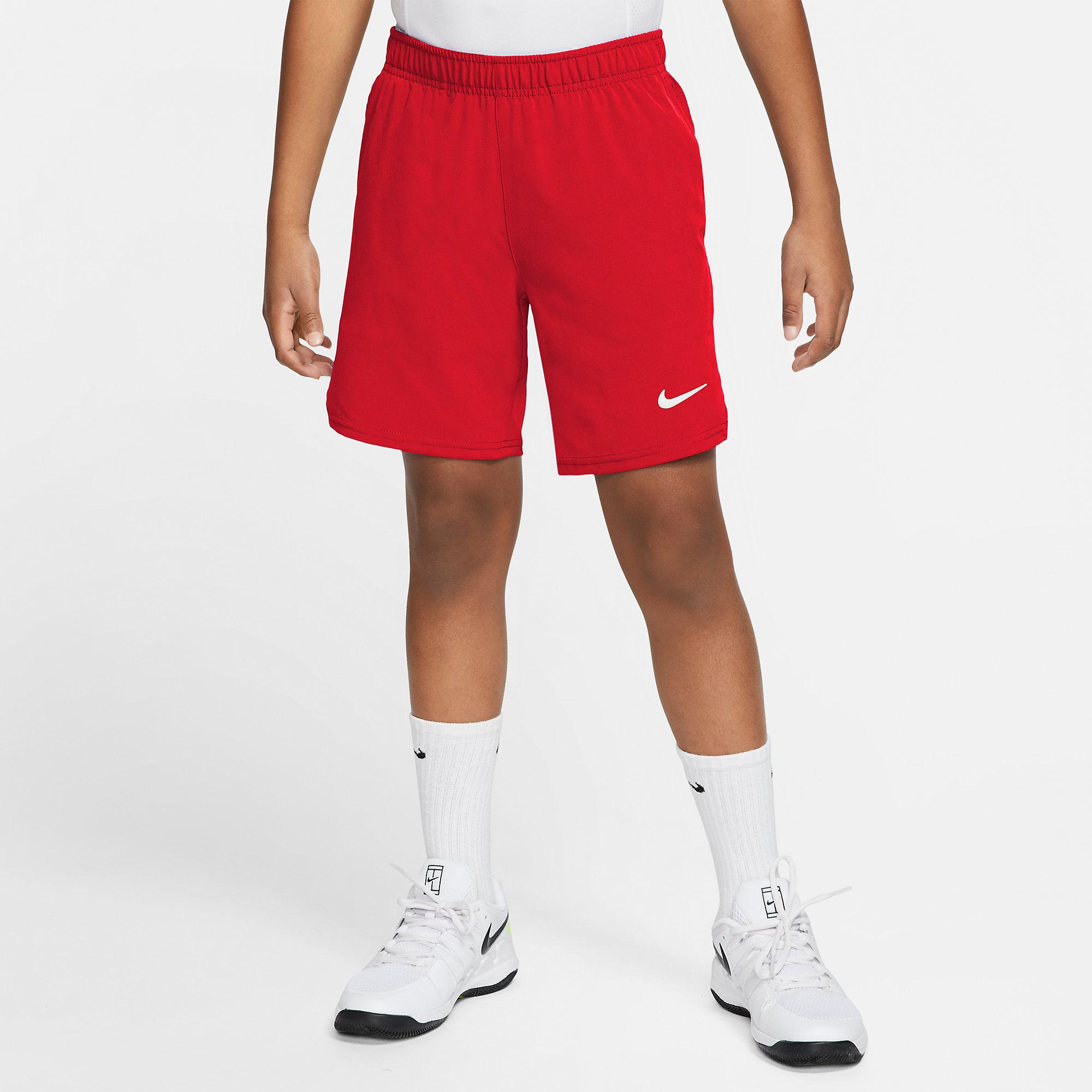 Nike Boys Flex Ace Tennis Shorts - Red - Tennisnuts.com