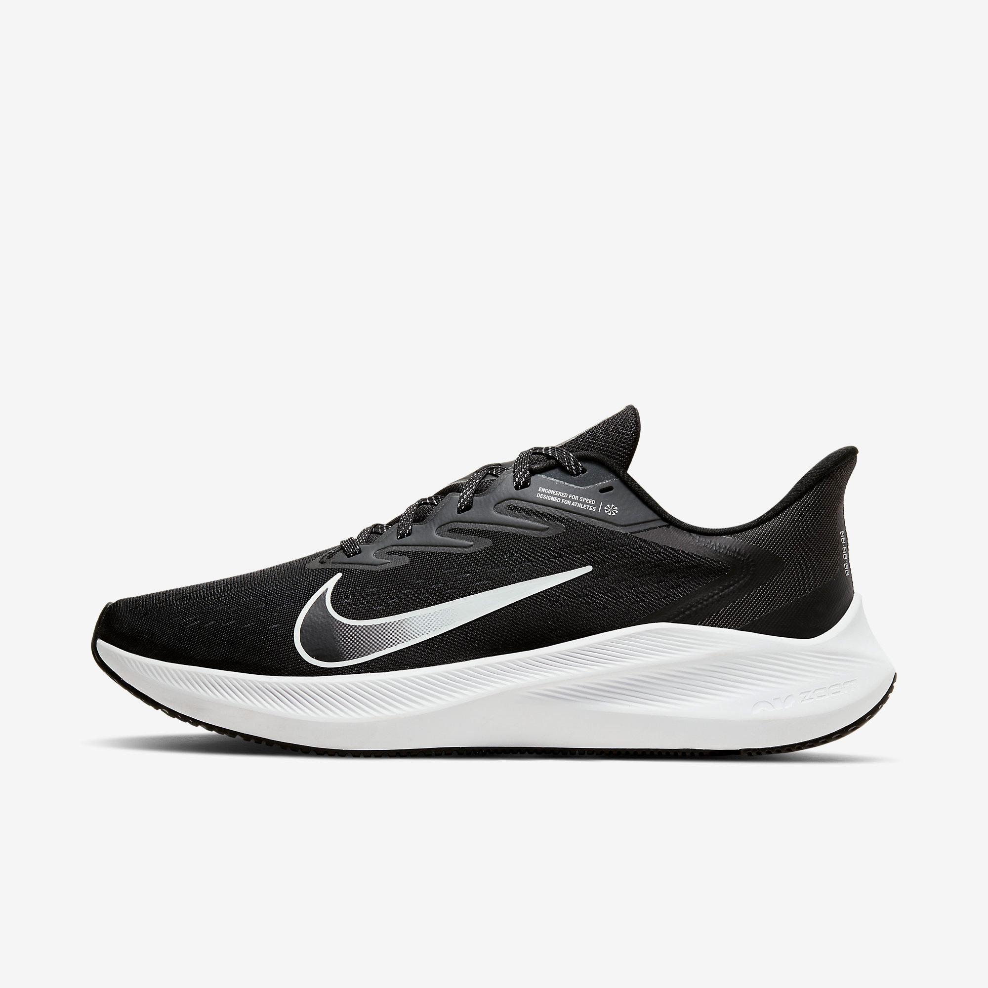 Nike Mens Air Zoom Winflow 7 Running Shoes - Black/Anthracite ...