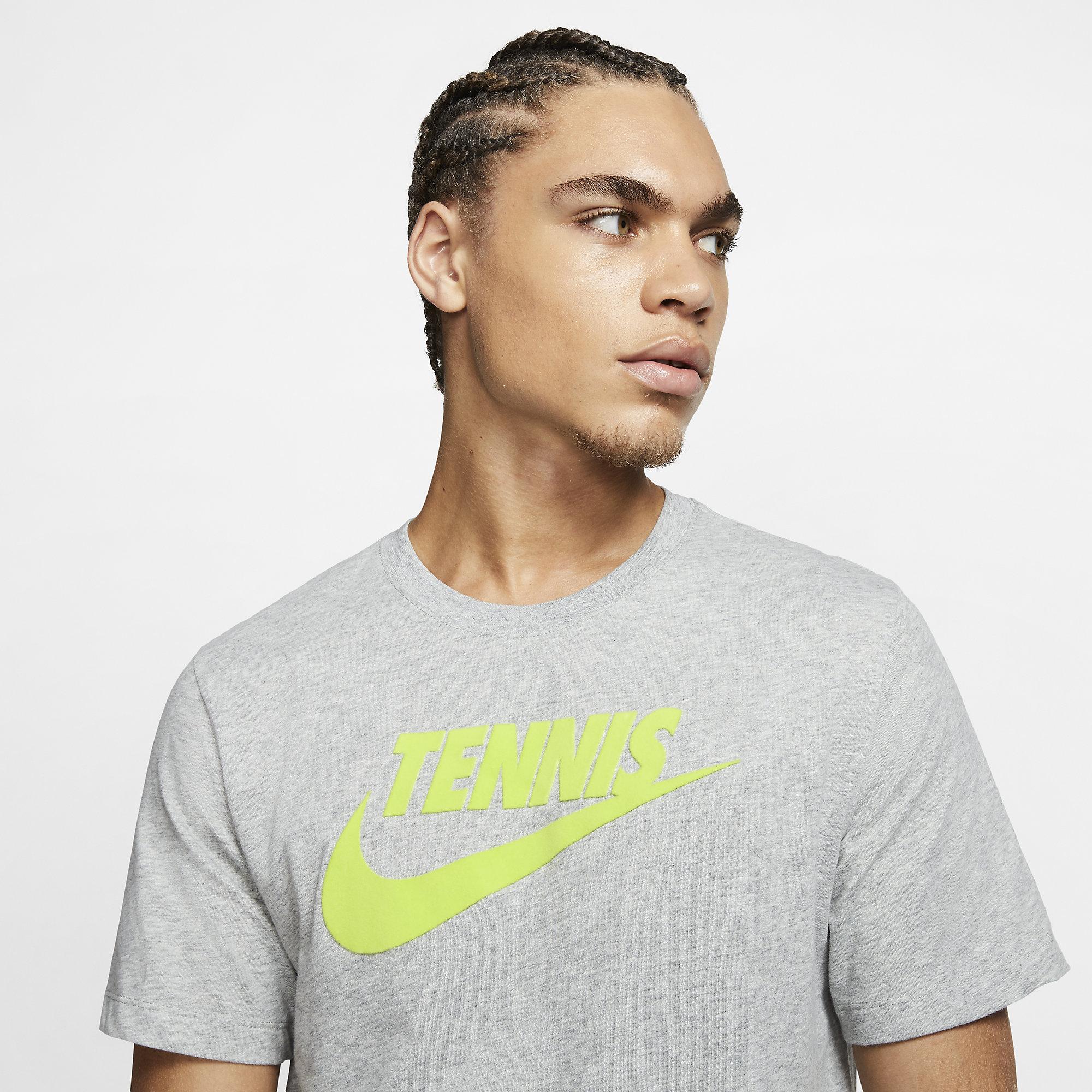 Nike Mens DriFIT Tennis TShirt Dark Grey Heather