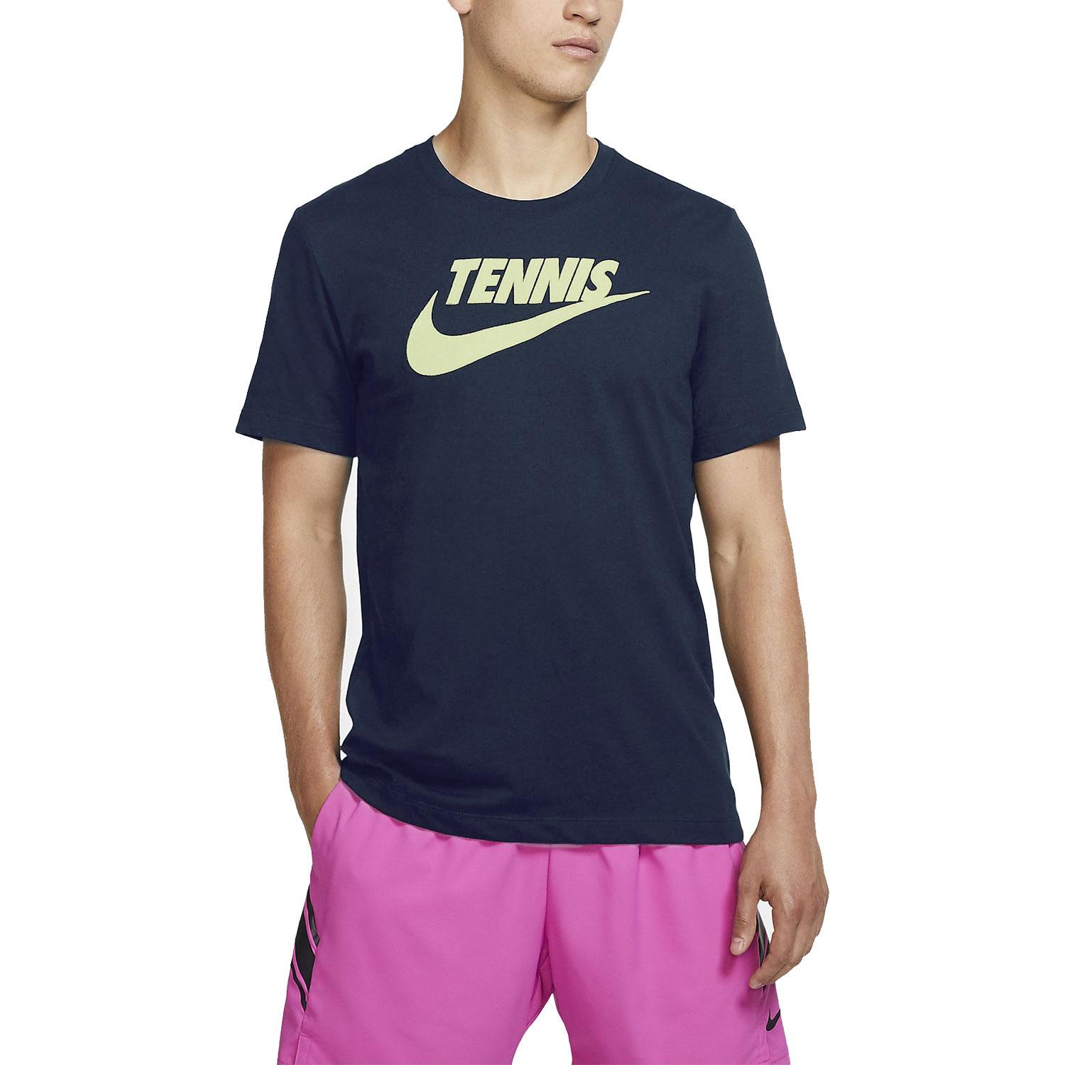 Nike Mens DriFIT Tennis TShirt Obsidian