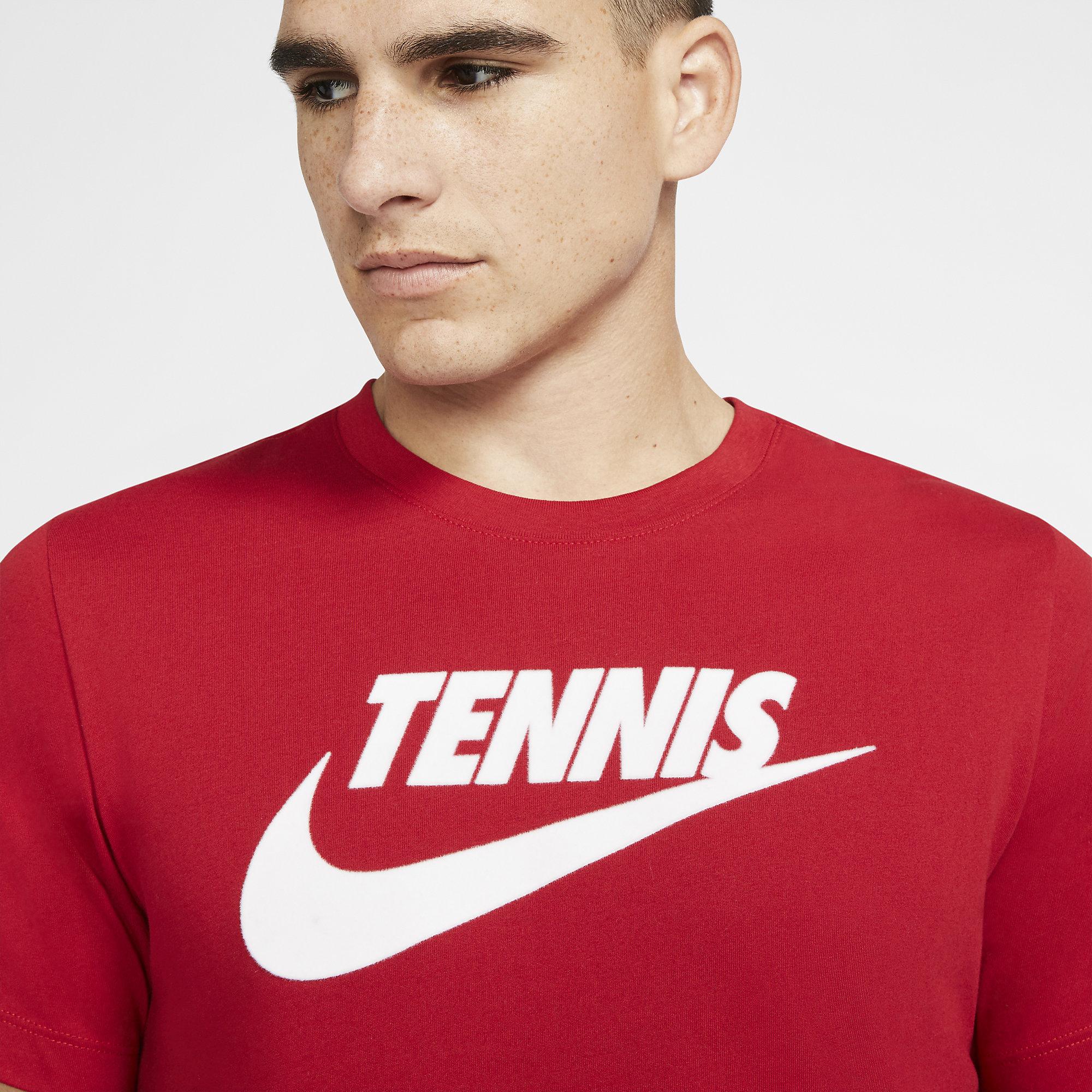 Nike Mens Dri-FIT Tennis T-Shirt - Gym Red - Tennisnuts.com