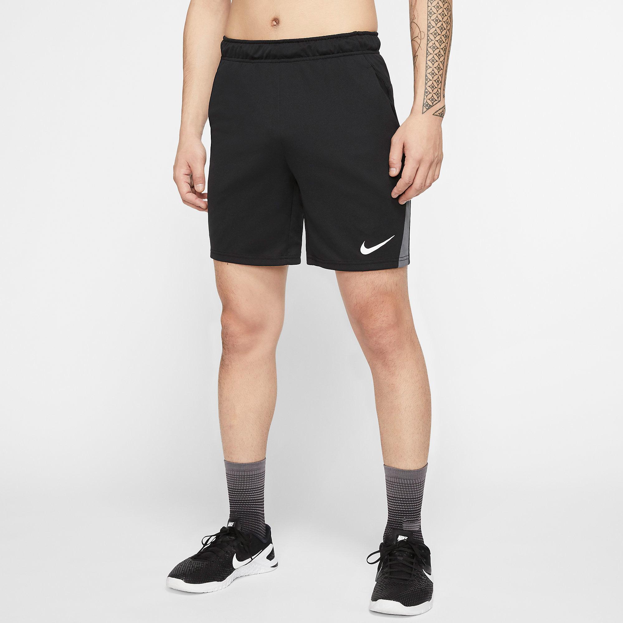 Nike Mens Dri-FIT 7 Inch Training Shorts - Black/Iron Grey - Tennisnuts.com