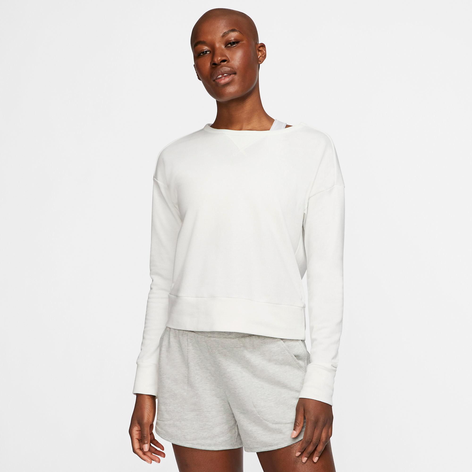 Nike Womens Yoga Long Sleeved Top Summer White