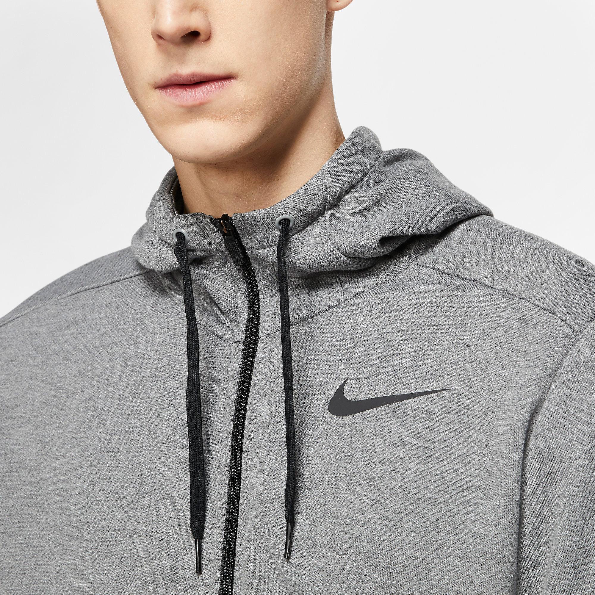 Nike Mens Full Zip Hoodie - Charcoal Heather - Tennisnuts.com