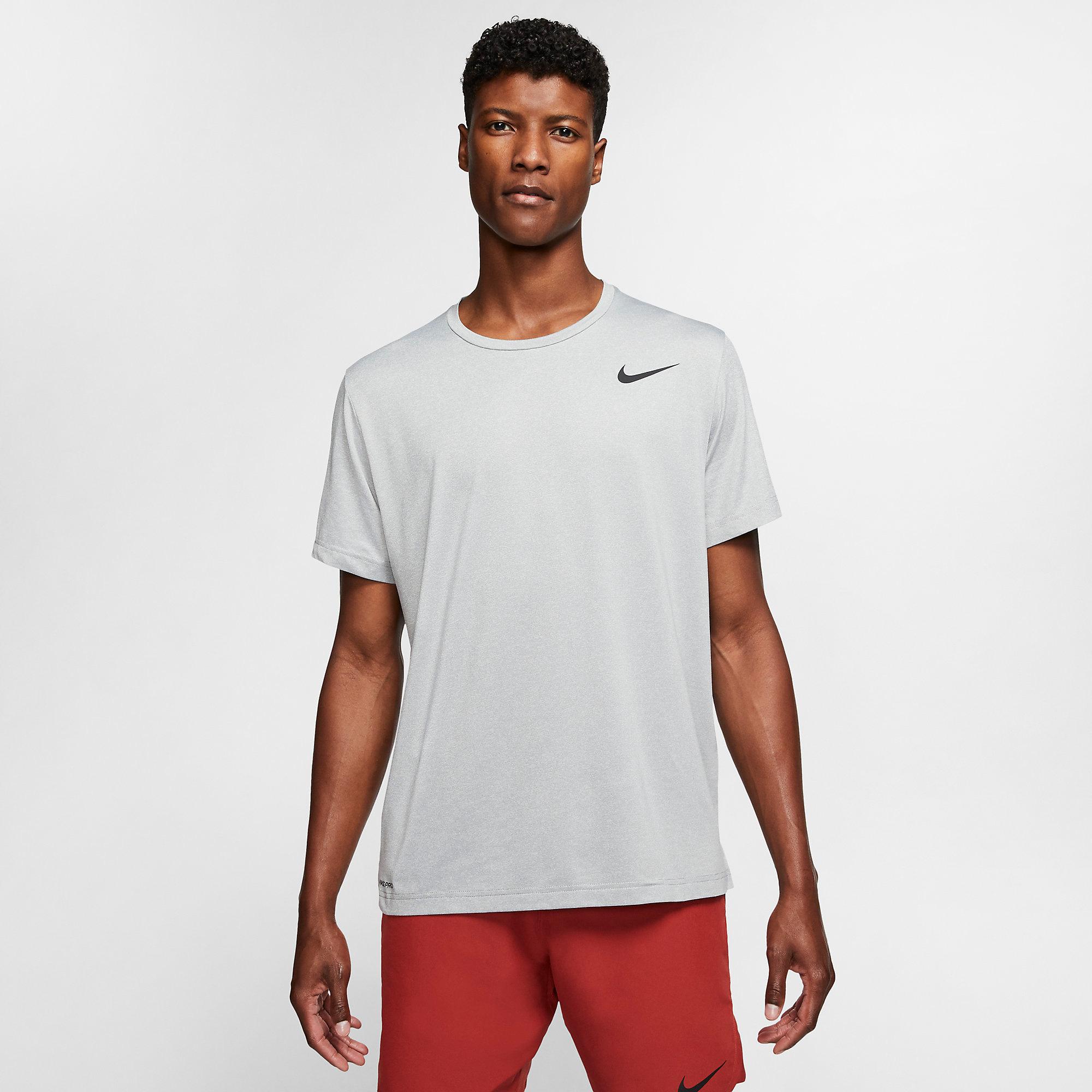 Nike Mens Pro Short Sleeve Top - Grey - Tennisnuts.com