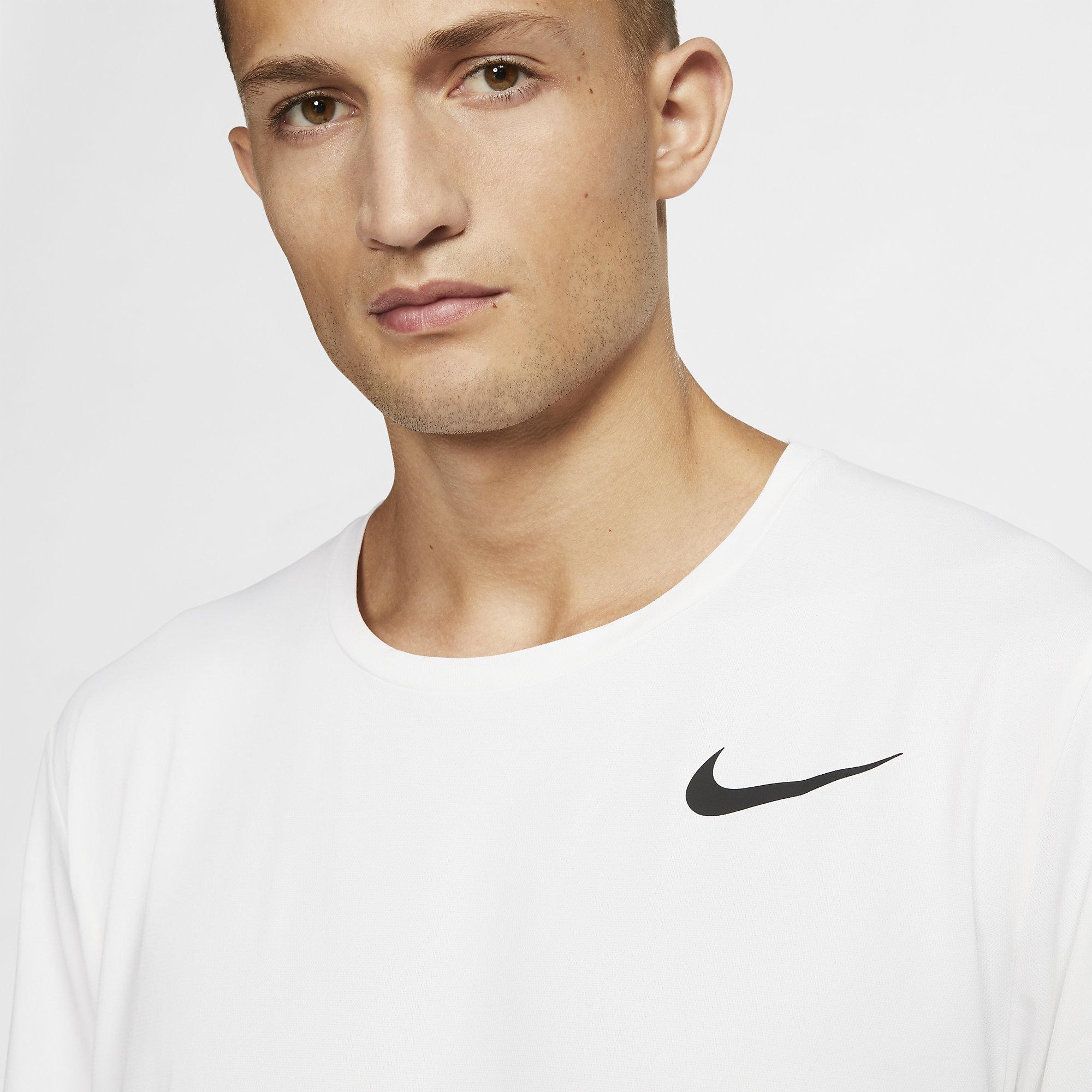 Nike Mens Pro Short Sleeve Top - White - Tennisnuts.com