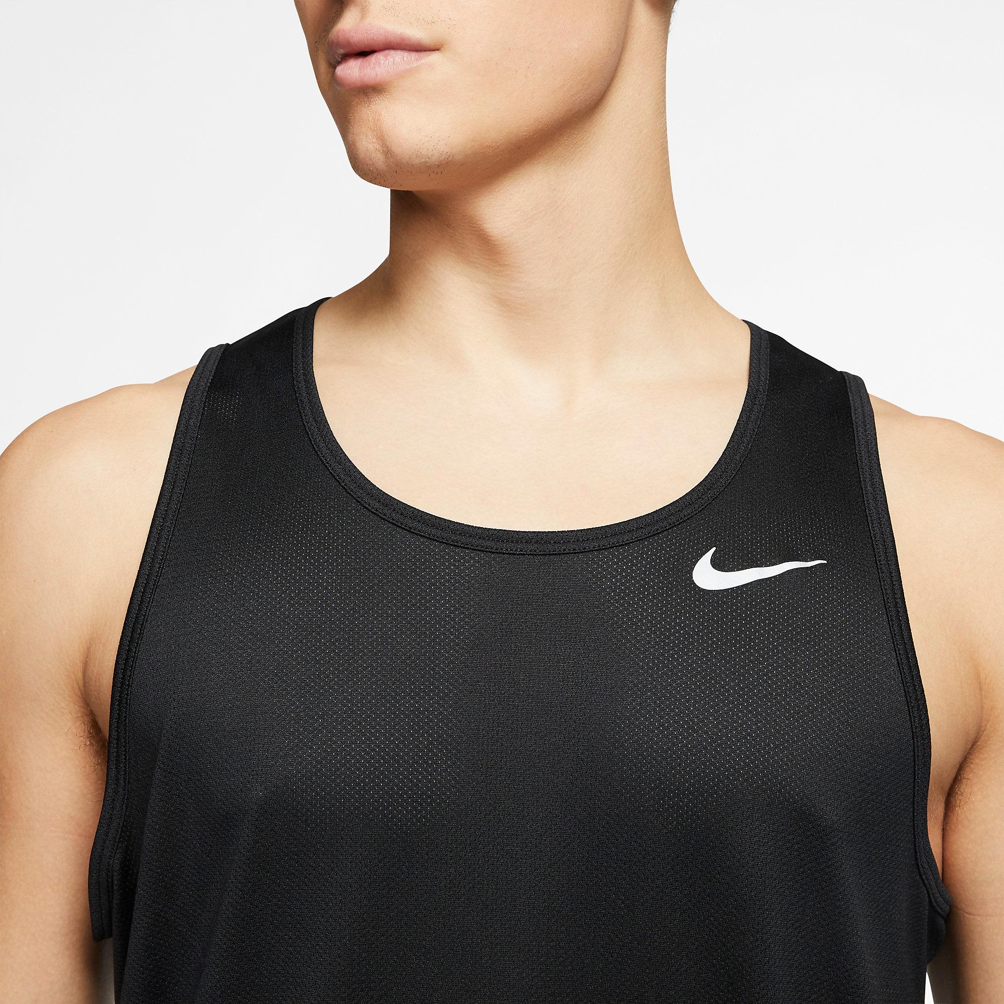 Nike Mens Breathe Run Tank Black/Reflective Silver