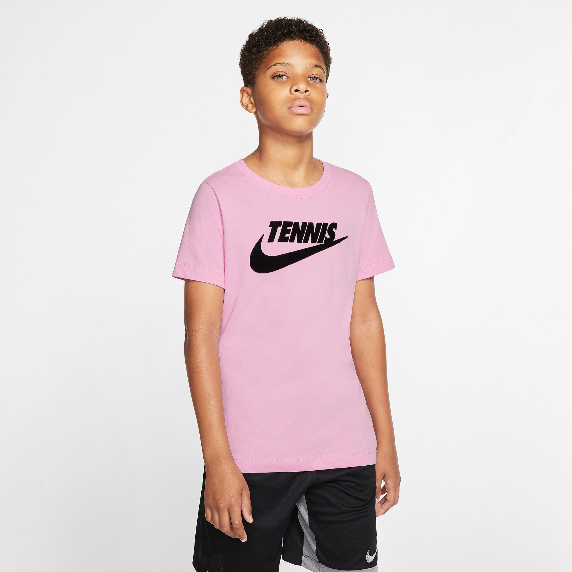 Nike Boys Graphic Tennis T-Shirt - Pink 