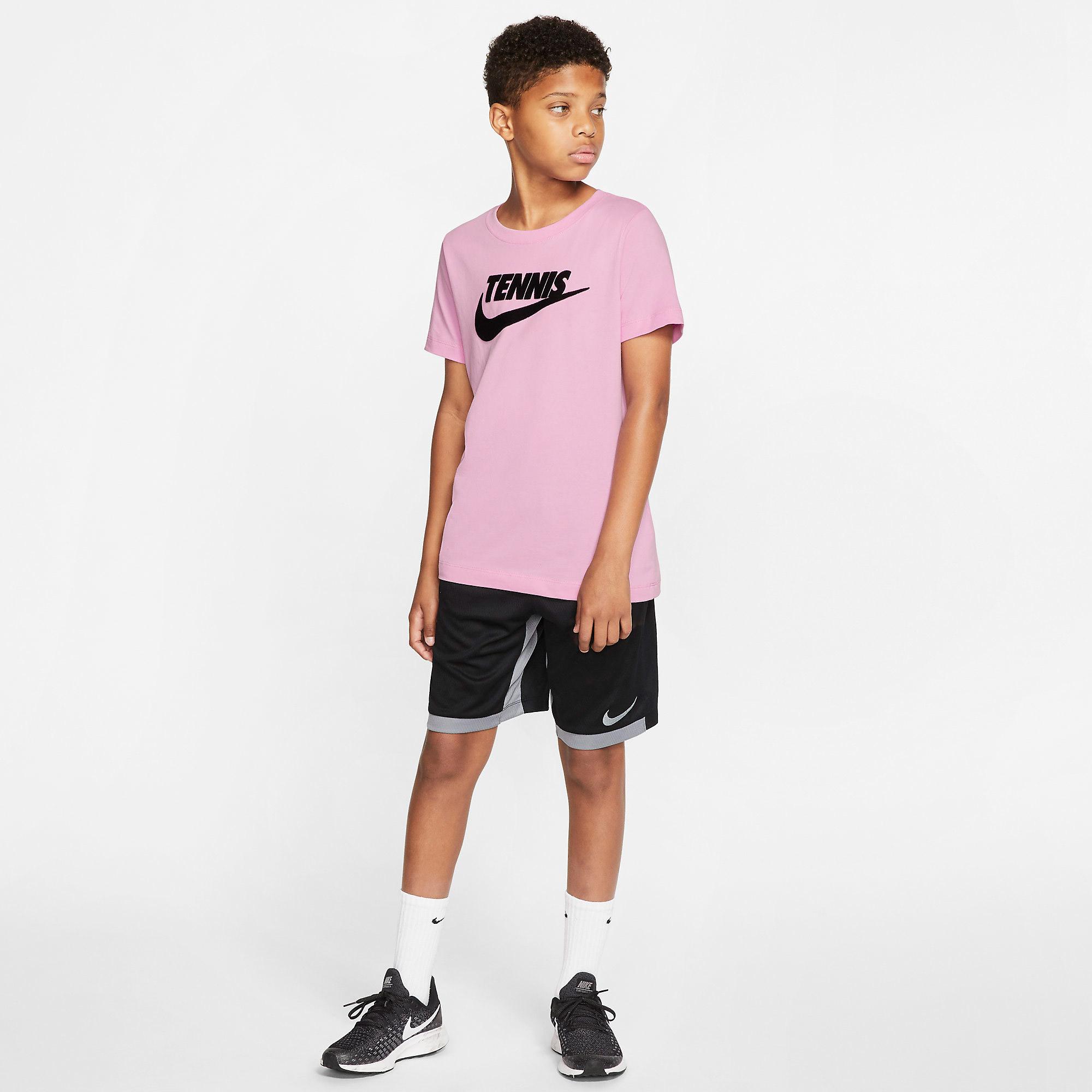 Nike Boys Graphic Tennis TShirt Pink Rise