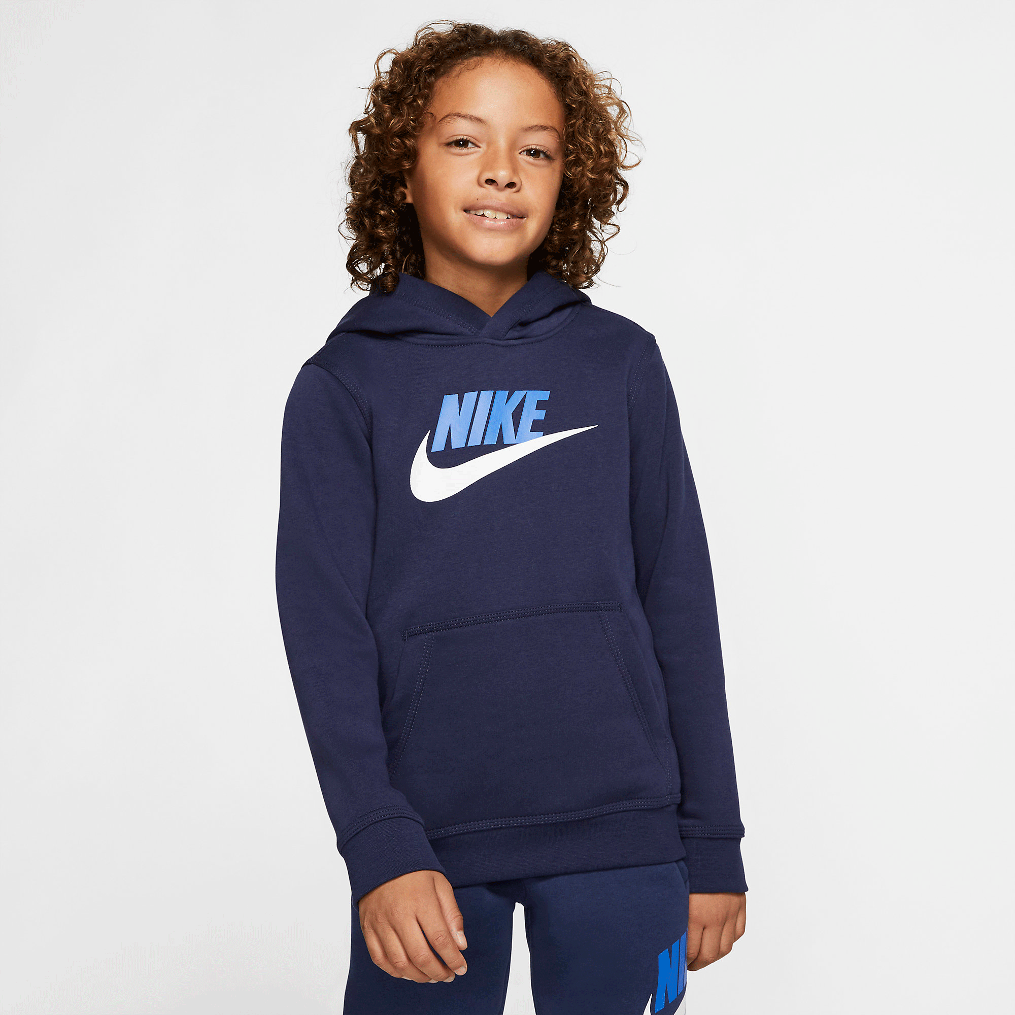 Nike Boys Sportwear Club Fleece Hoodie - Navy Blue - Tennisnuts.com