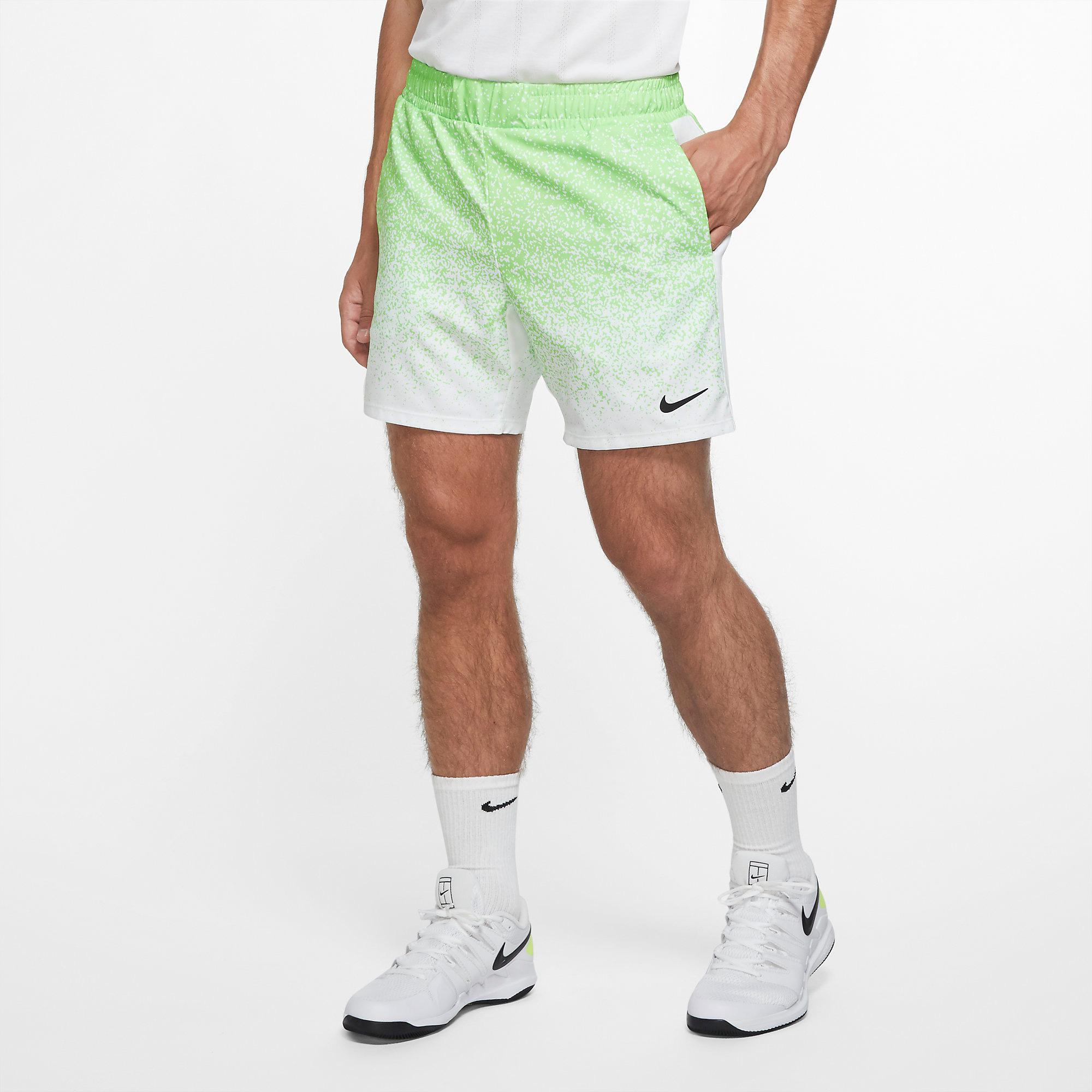 Nike Mens Rafa 7 Inch Tennis Shorts Green/White