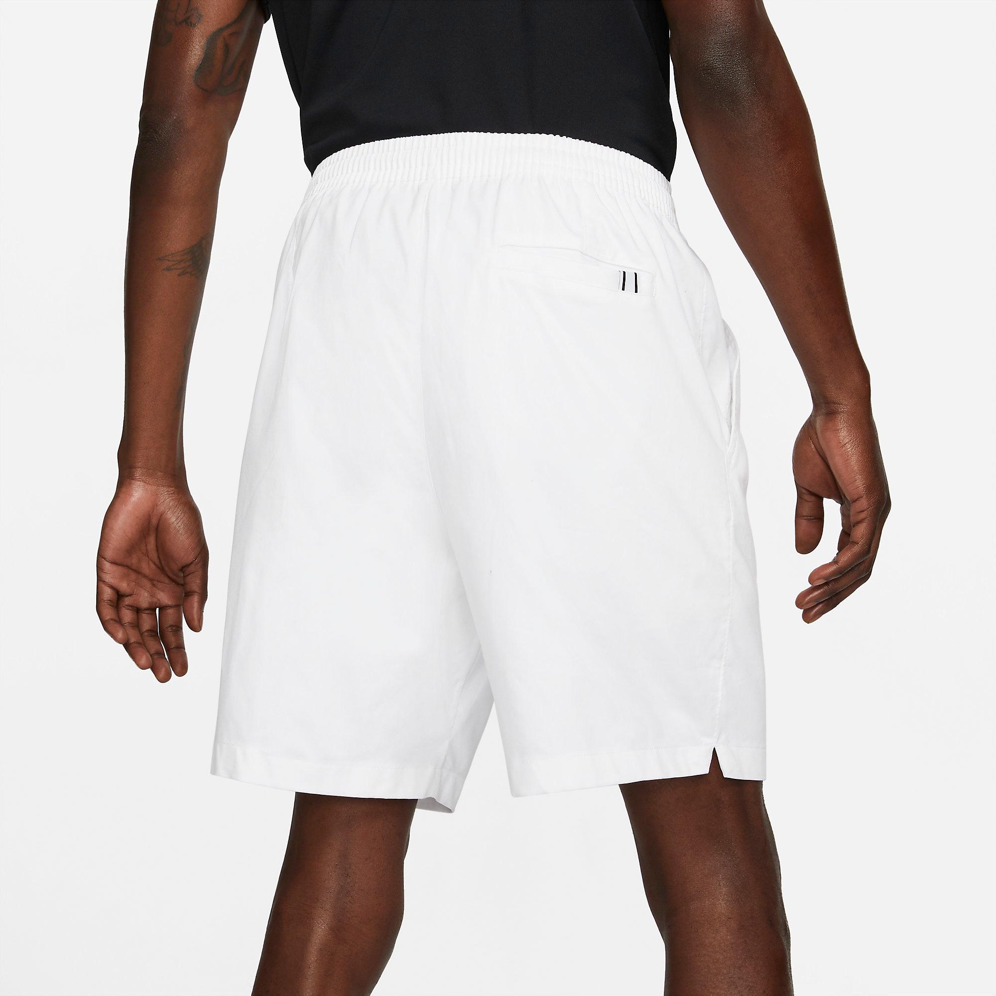Nike Mens Heritage Tennis Shorts - White - Tennisnuts.com