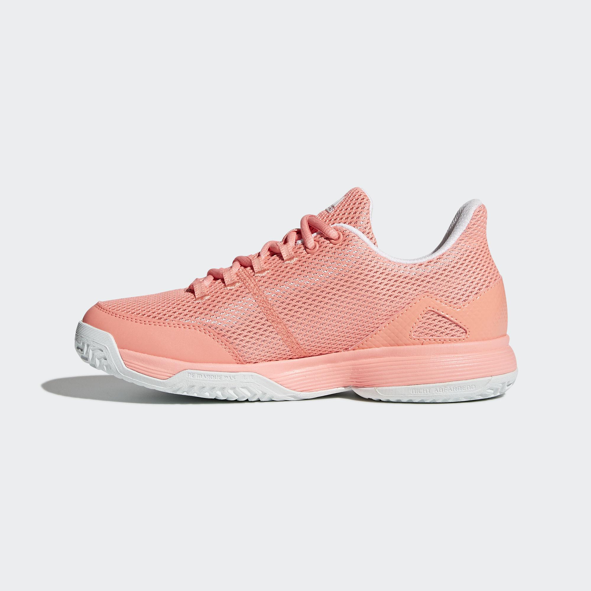 Adidas Kids Adizero Club Tennis Shoes - Chalk Coral/White - Tennisnuts.com