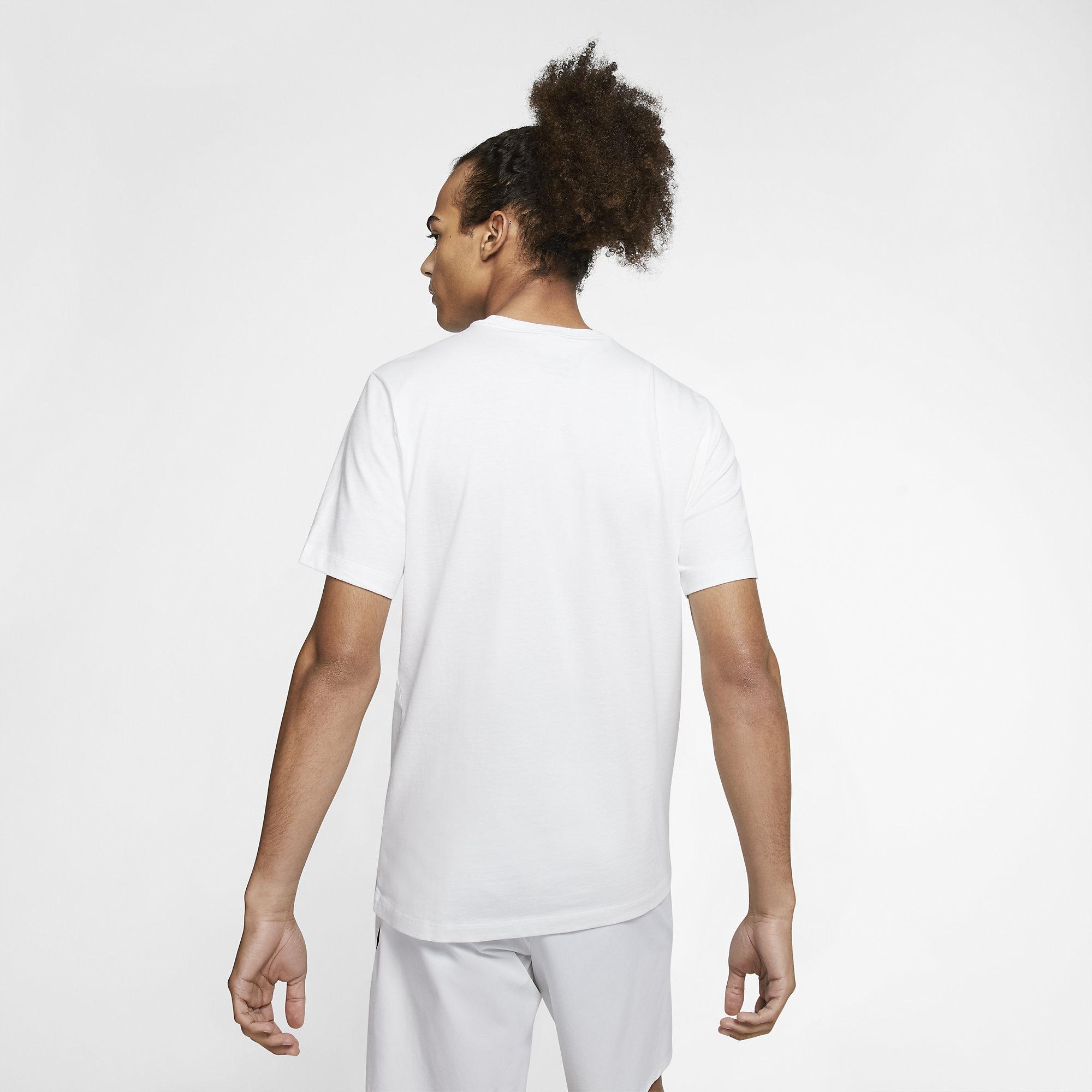Nike Mens Tennis T-Shirt - White - Tennisnuts.com