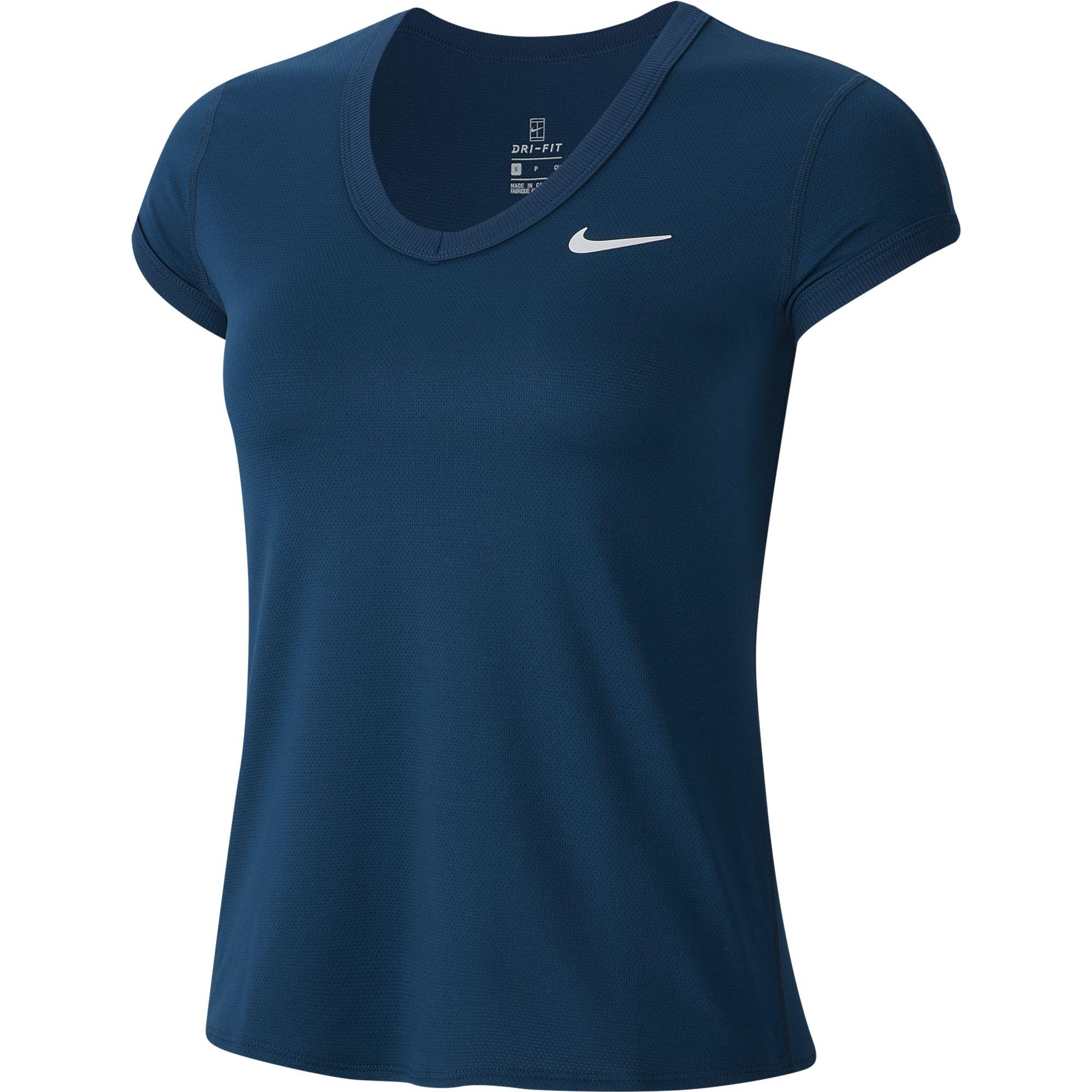 Nike Womens Dri-FIT Short-Sleeve Tennis Top - Valerian Blue ...