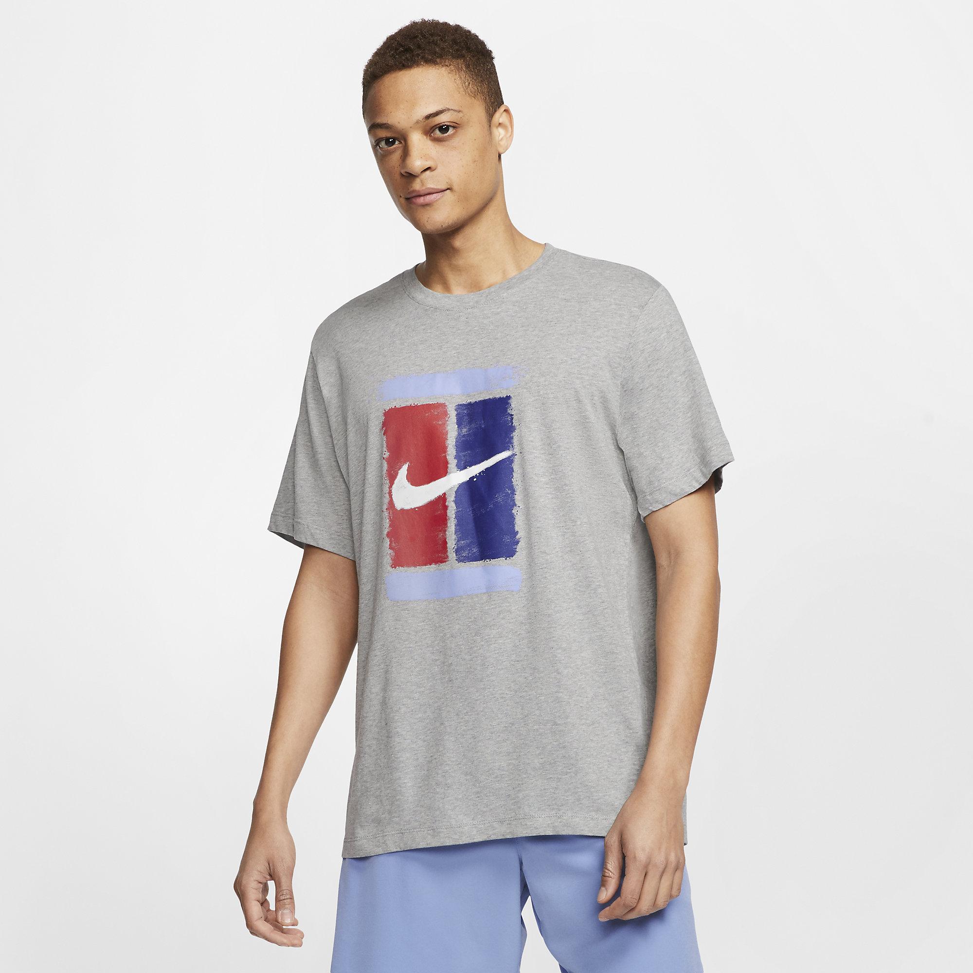 Nike Mens Court T-Shirt - Grey Heather Tennisnuts.com