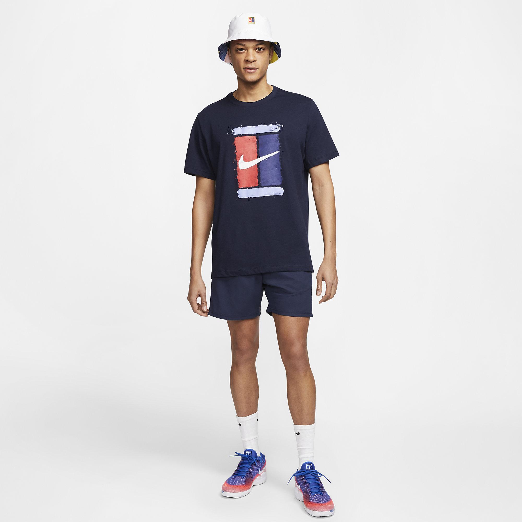 Nike Mens Court Graphic Tennis T-Shirt - Obsidian - Tennisnuts.com