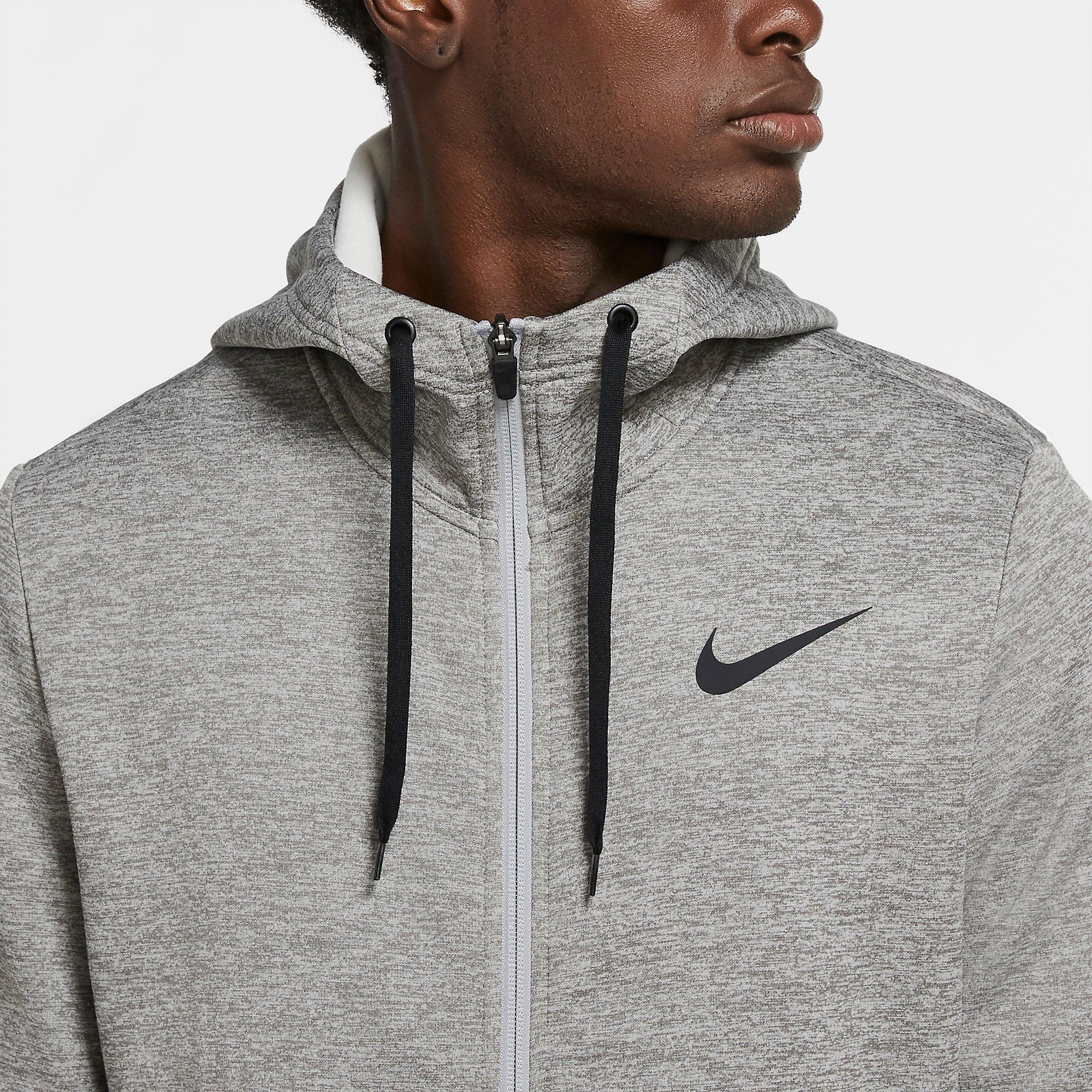 Nike Mens Full Zip Therma Hoodie - Dark Grey Heather - Tennisnuts.com