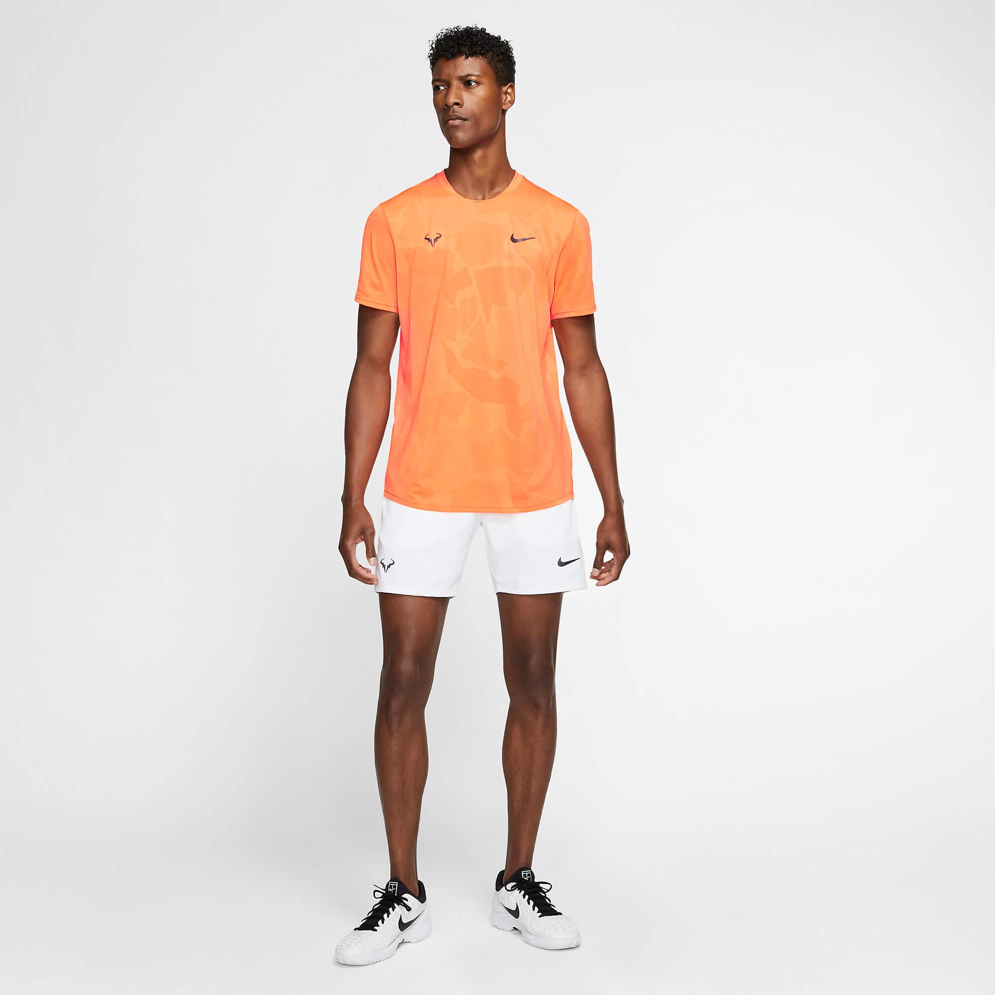 Nike Mens AeroReact Rafa Top - Orange Pulse/Gridiron - Tennisnuts.com
