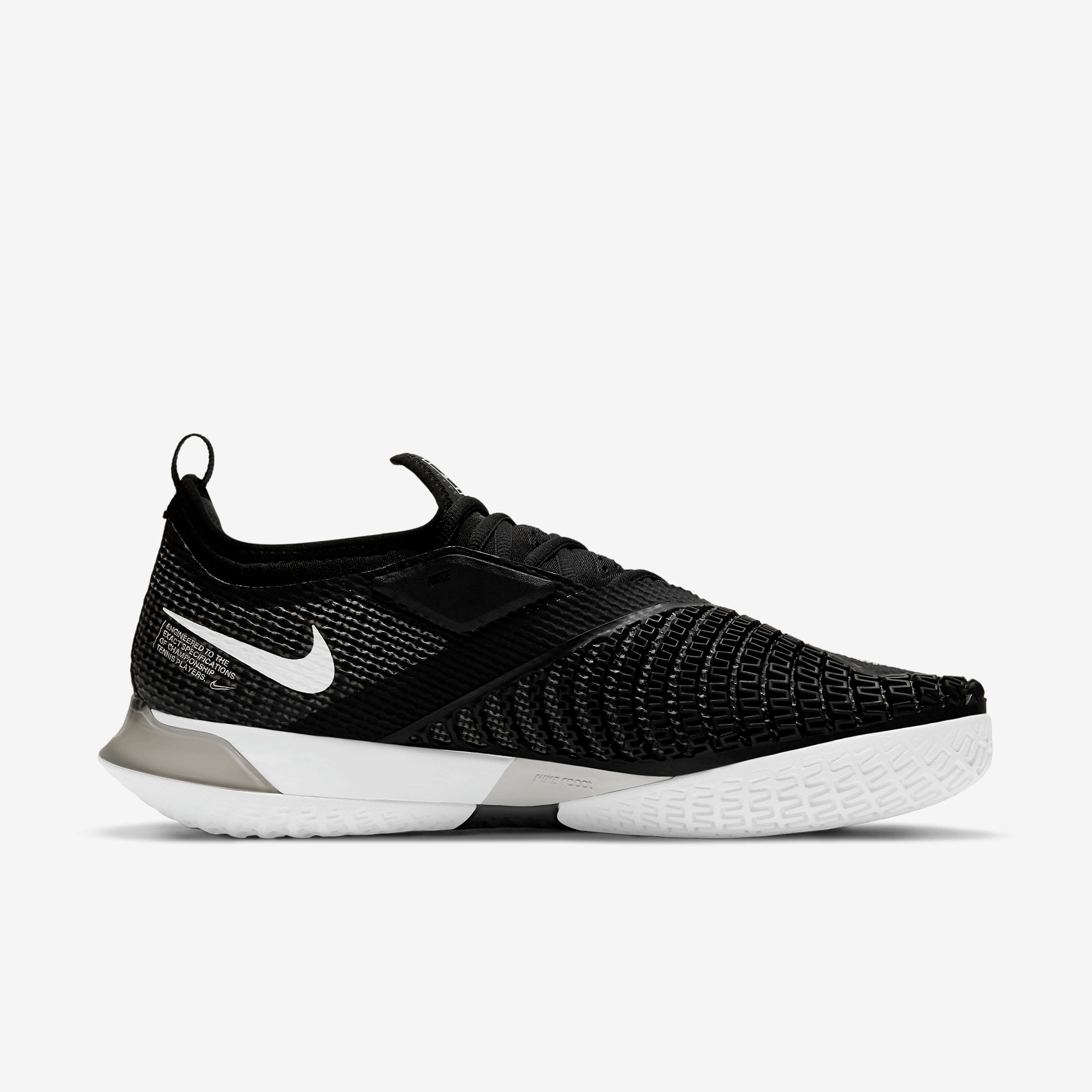nike men's react vapor nxt tennis shoes white and black