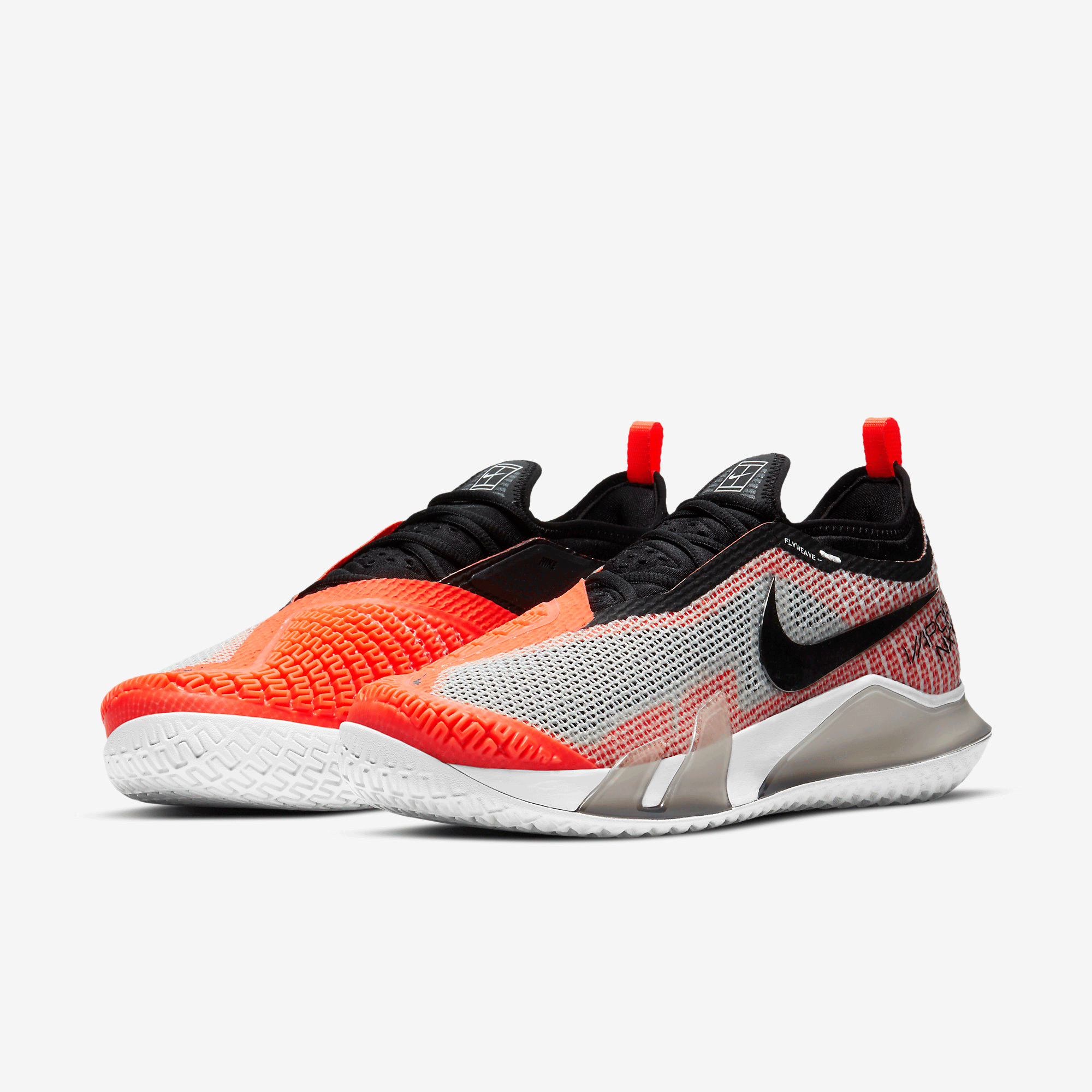 Nike Mens React Vapor NXT Tennis Shoes - White/Hyper Crimson