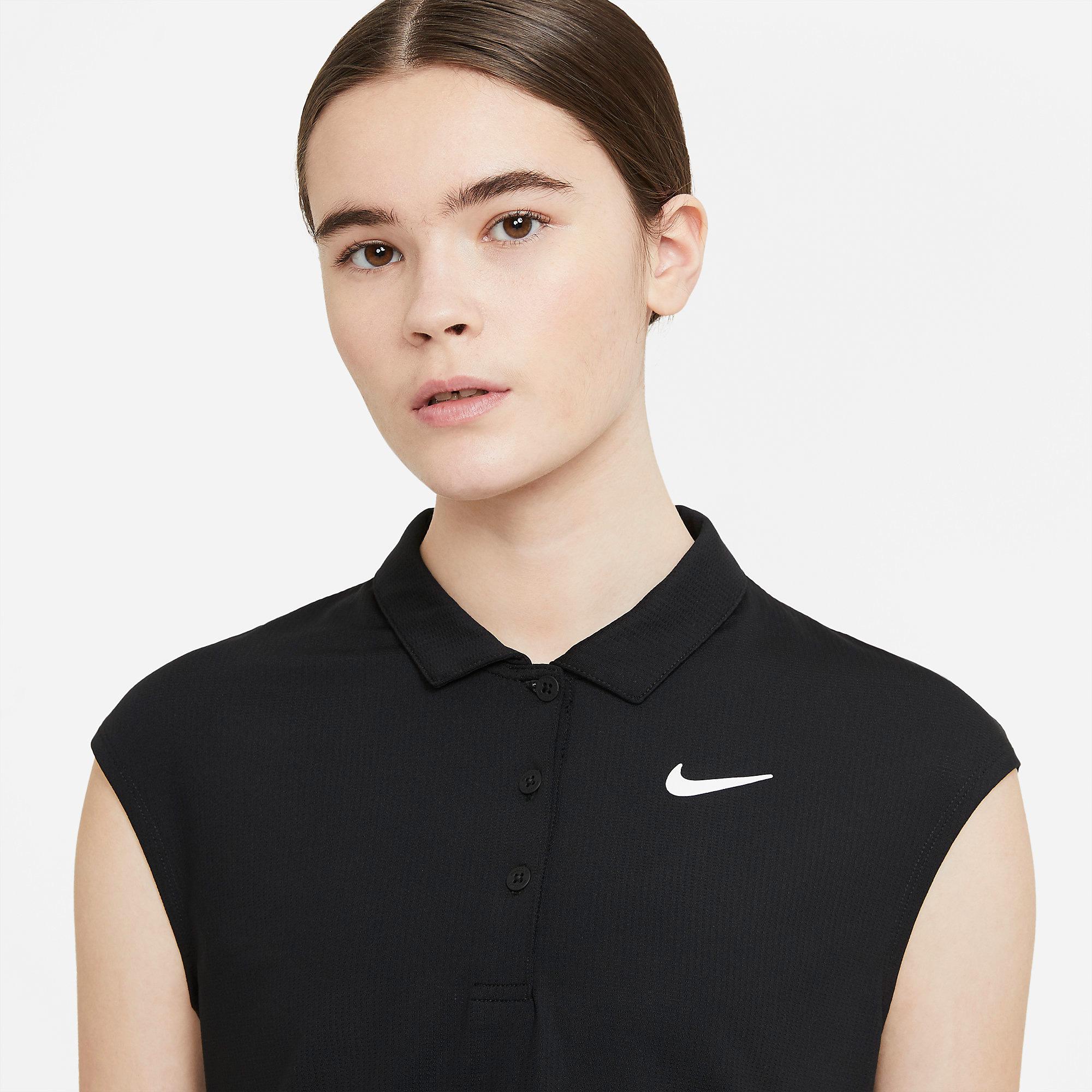 Nike Womens Victory Polo - Black - Tennisnuts.com